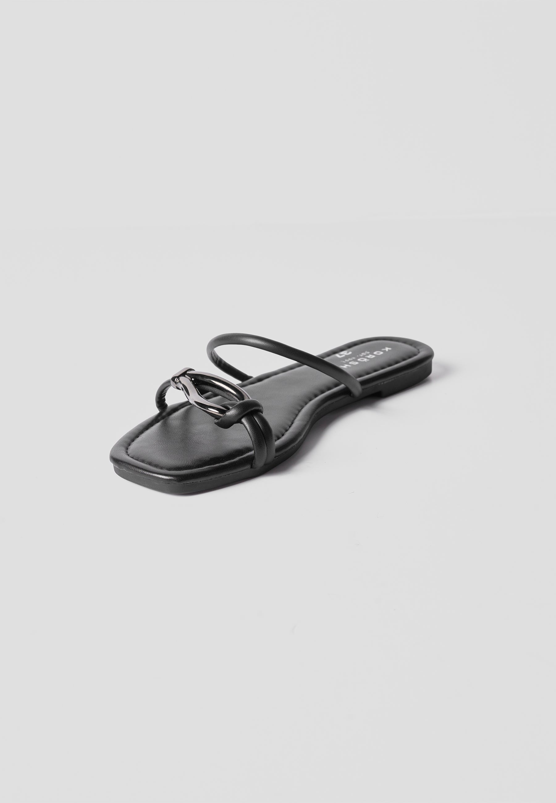 Sandalias Planas Mujer Tiras Finas – Koroshi Negra