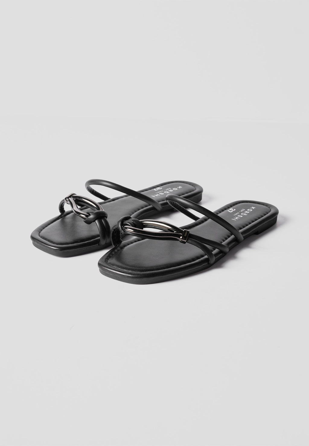 Sandalias Planas Mujer Tiras Finas – Koroshi Negra