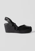 Alpargatas Cuña Media Esparto Mujer 7 cm – Koroshi Negra