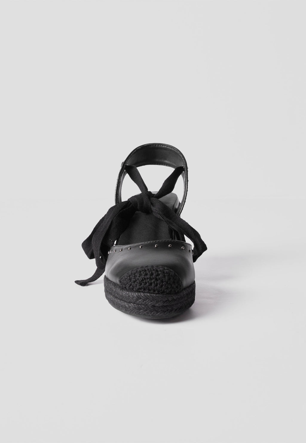 Alpargatas Cuña Media Esparto Mujer 7 cm – Koroshi Negra
