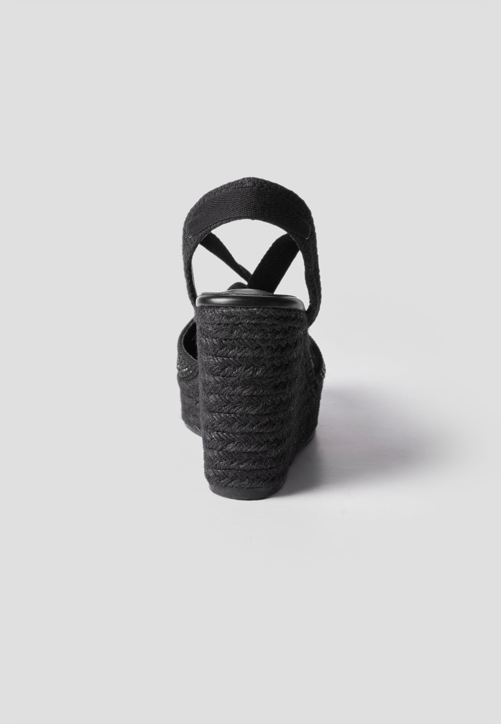 Alpargatas Cuña Alta Esparto Mujer 9 cm – Koroshi Negra