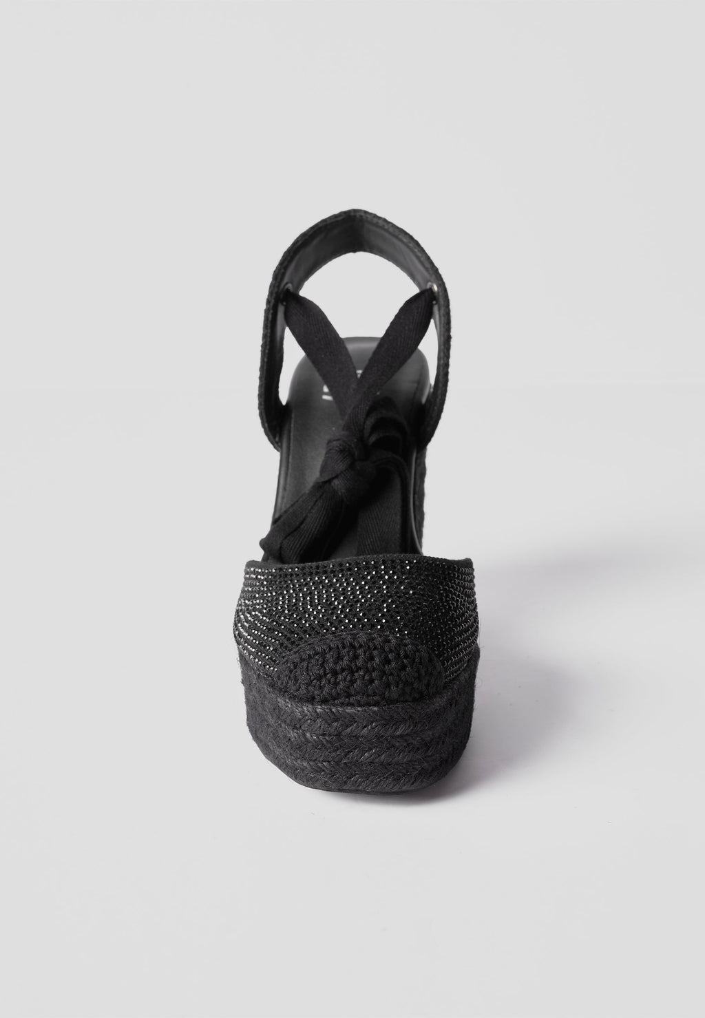 Alpargatas Cuña Alta Esparto Mujer 9 cm – Koroshi Negra