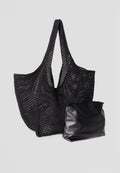 Bolso Shopper Punto Calado Mujer – Koroshi Negro