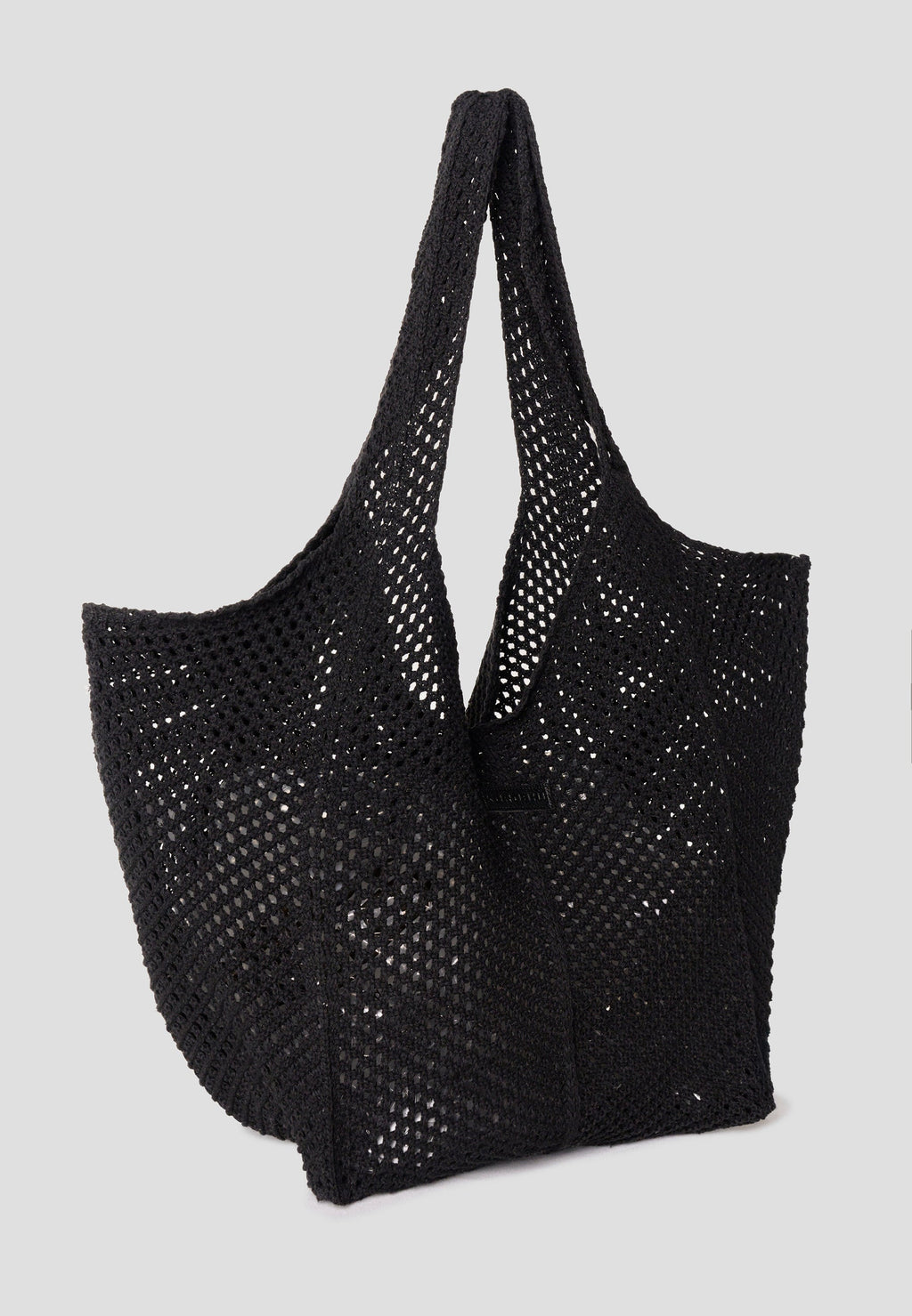 Bolso Shopper Punto Calado Mujer – Koroshi Negro