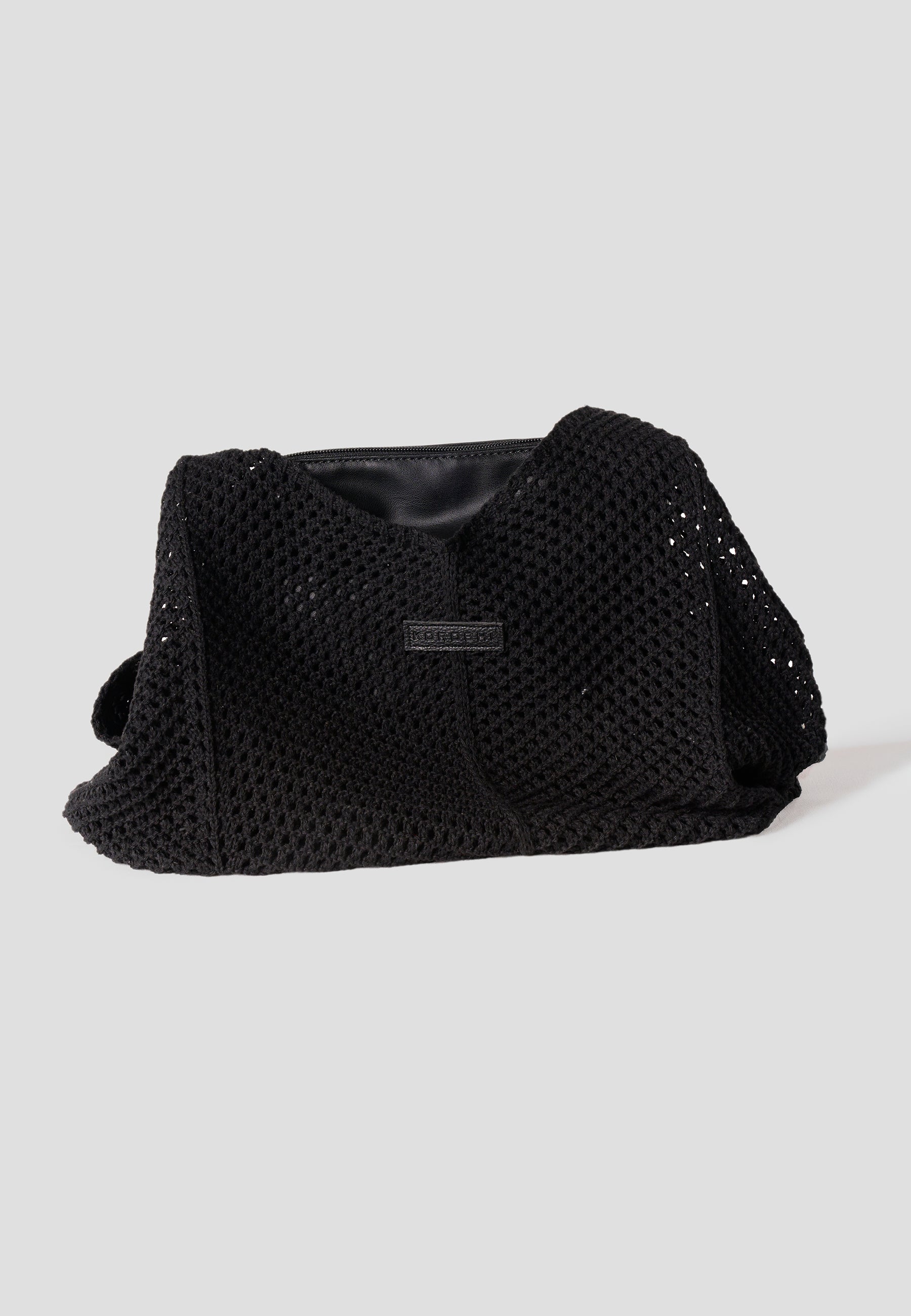 Bolso Shopper Punto Calado Mujer – Koroshi Negro