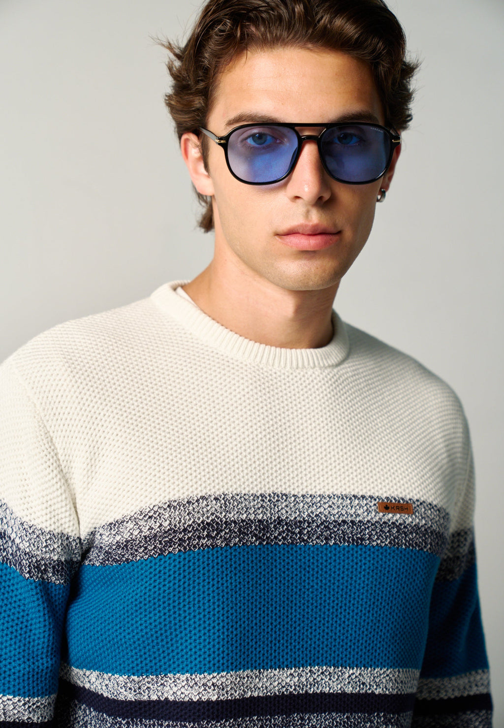 Gafas de Sol Hombre Montura Pasta Negra Lentes Azules Prot. UV – KOROSHI