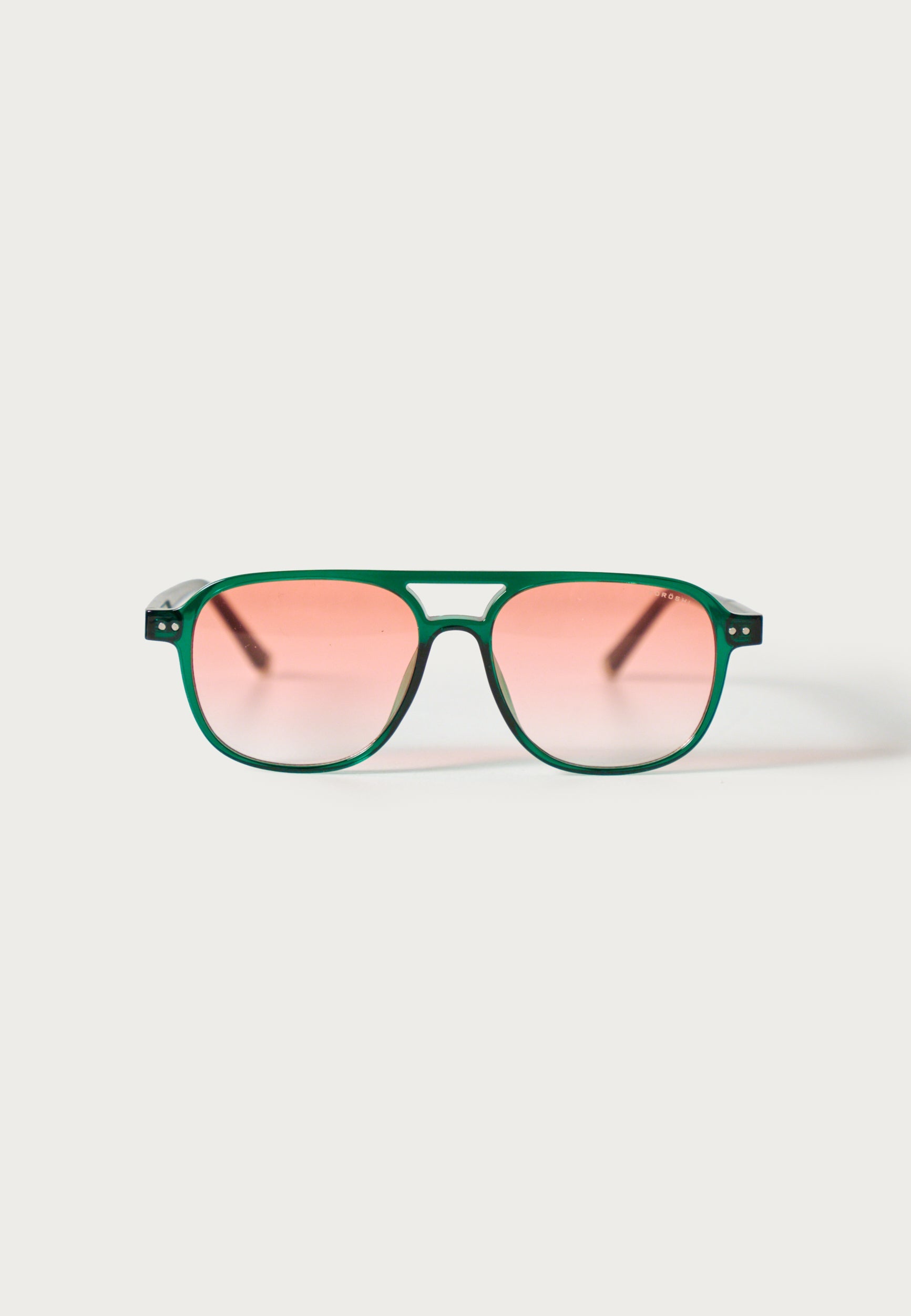 Gafas de Sol Unisex Rectangulares Verde Montura Pasta Transparente Lentes Degradadas Rosa Prot. UV – KOROSHI