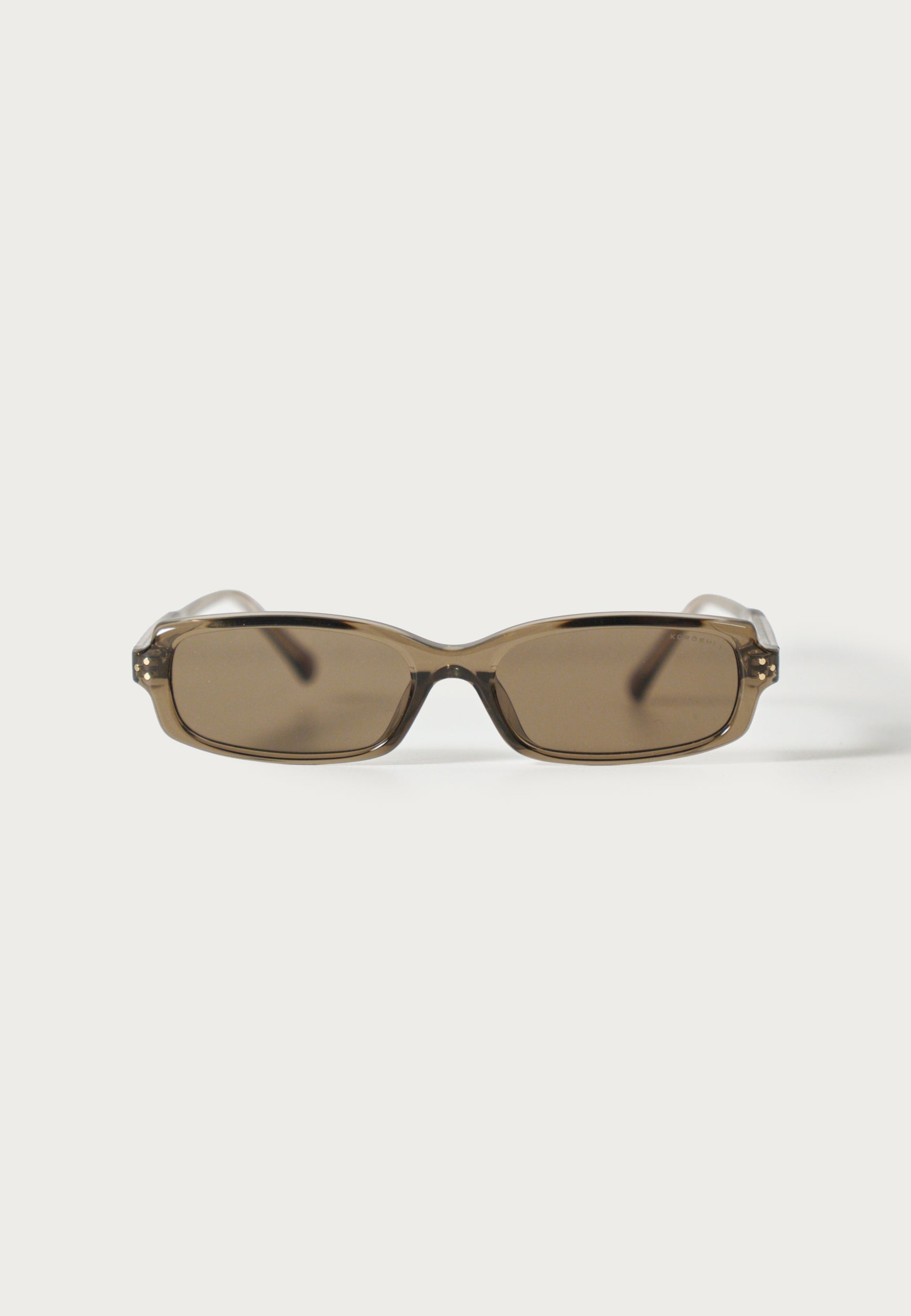 Gafas de Sol Mujer Rectangulares Marrón Lentes Ahumadas Montura Transparente Smoke Prot. UV – KOROSHI