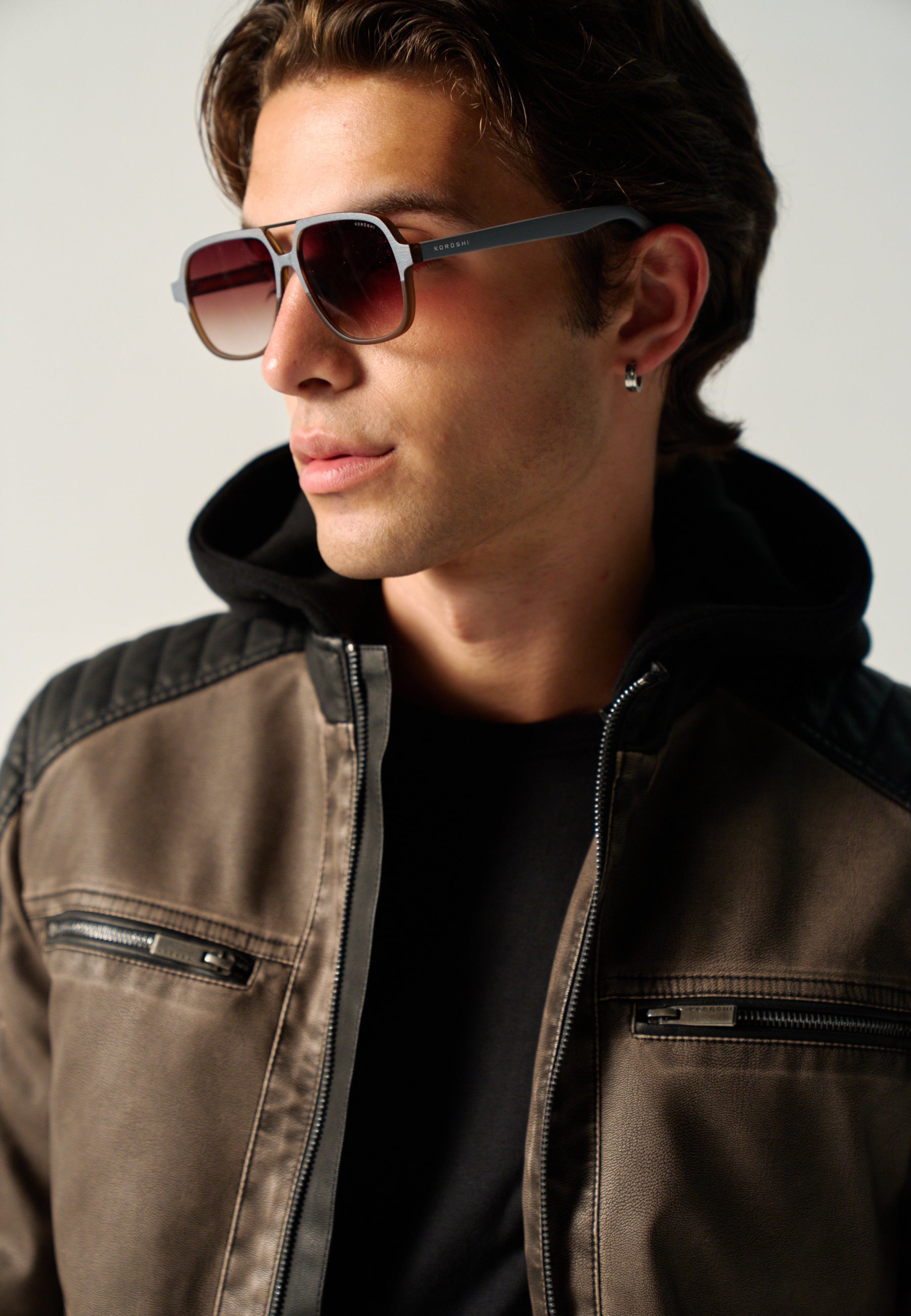 Gafas de Sol Hombre Rectangulares Gris Lentes Degradadas Prot. UV – KOROSHI