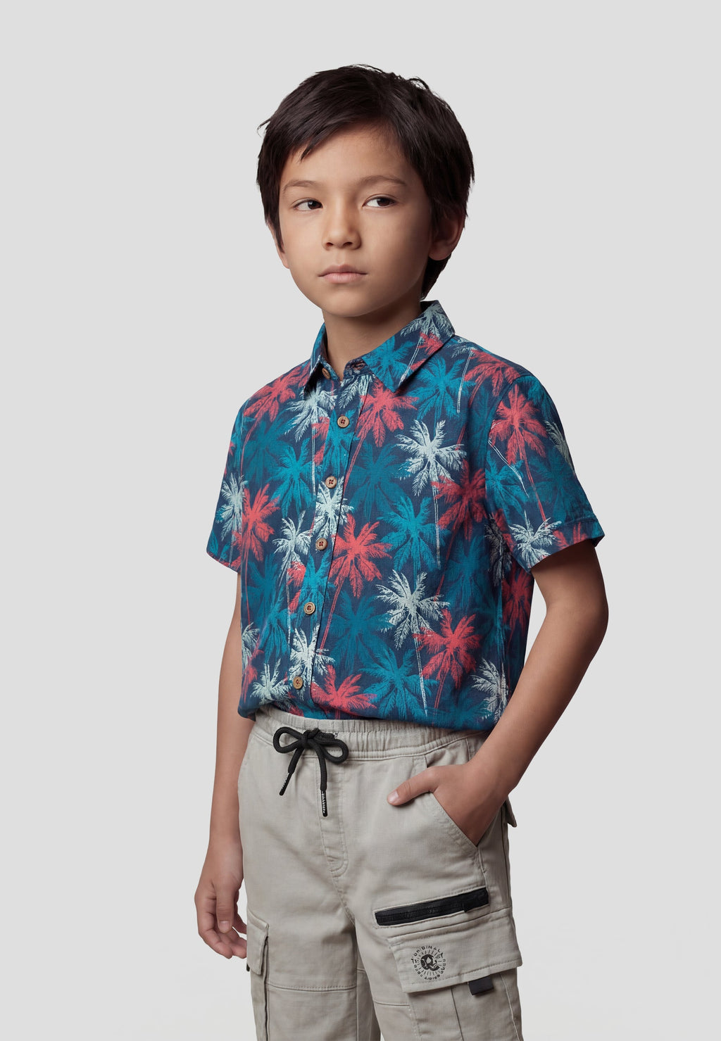 Camisa Niño Manga Corta Estampada Viscosa – Koroshi 2614CC01