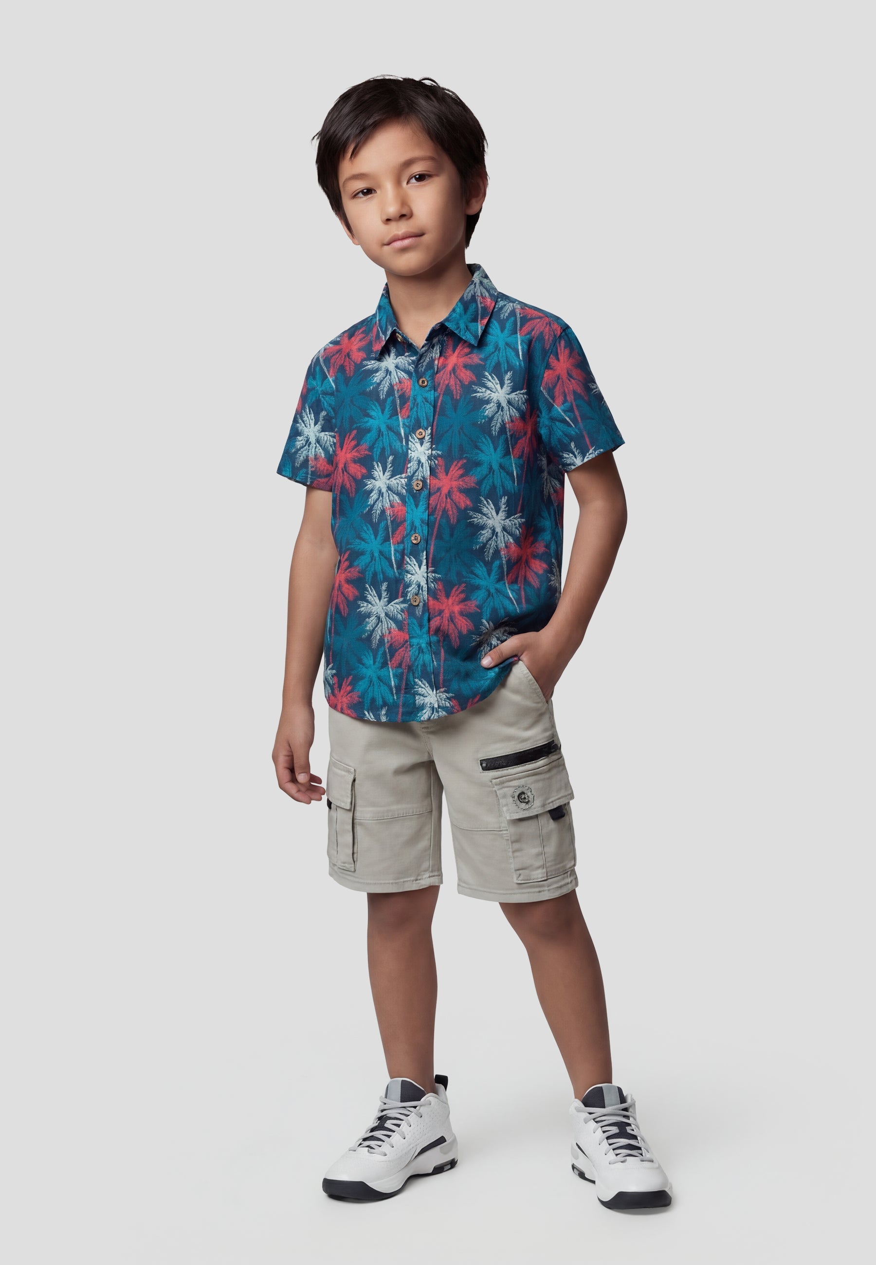 Camisa Niño Manga Corta Estampada Viscosa – Koroshi 2614CC01