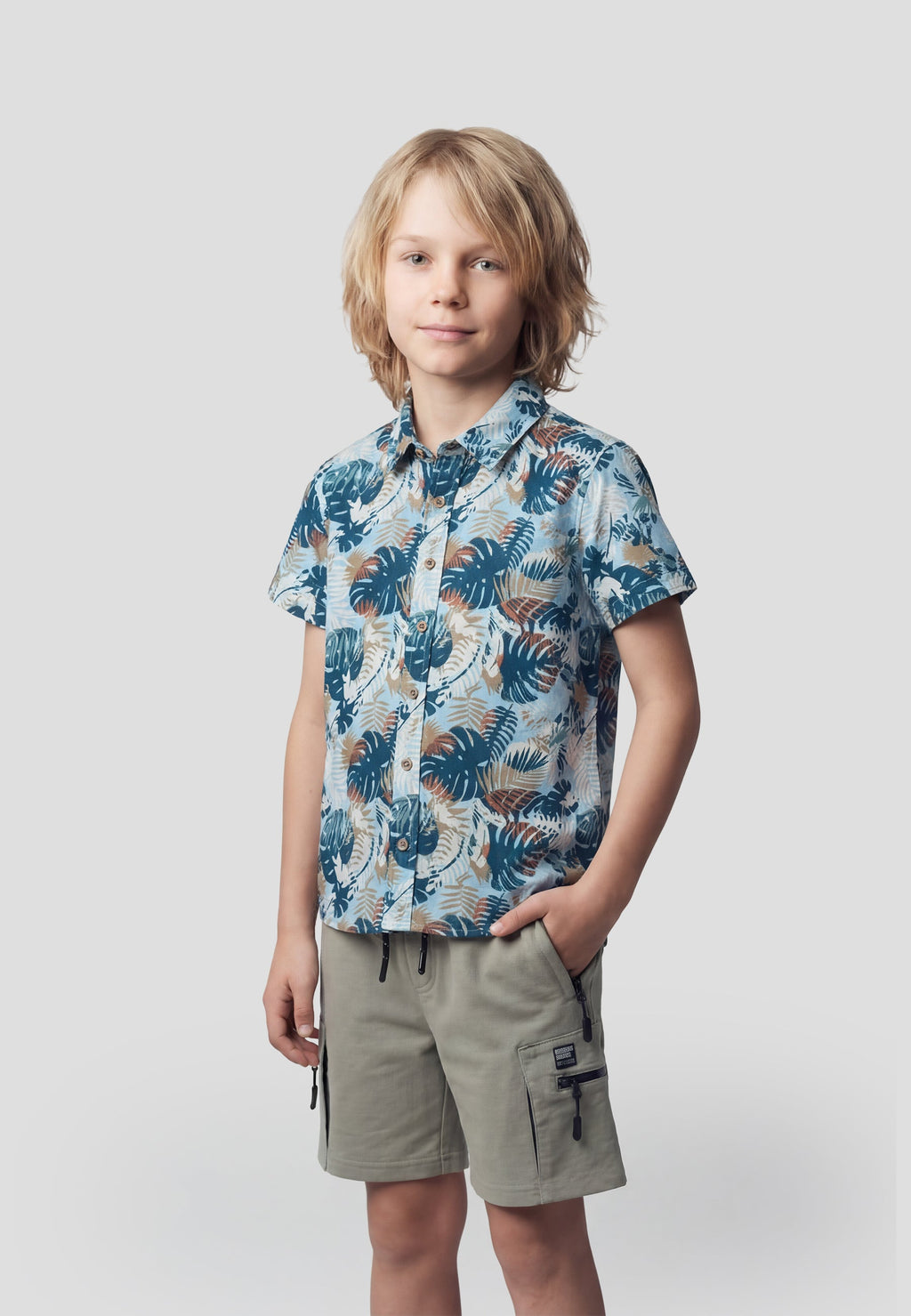 Camisa Niño Manga Corta Tropical Viscosa – Koroshi Multicolor