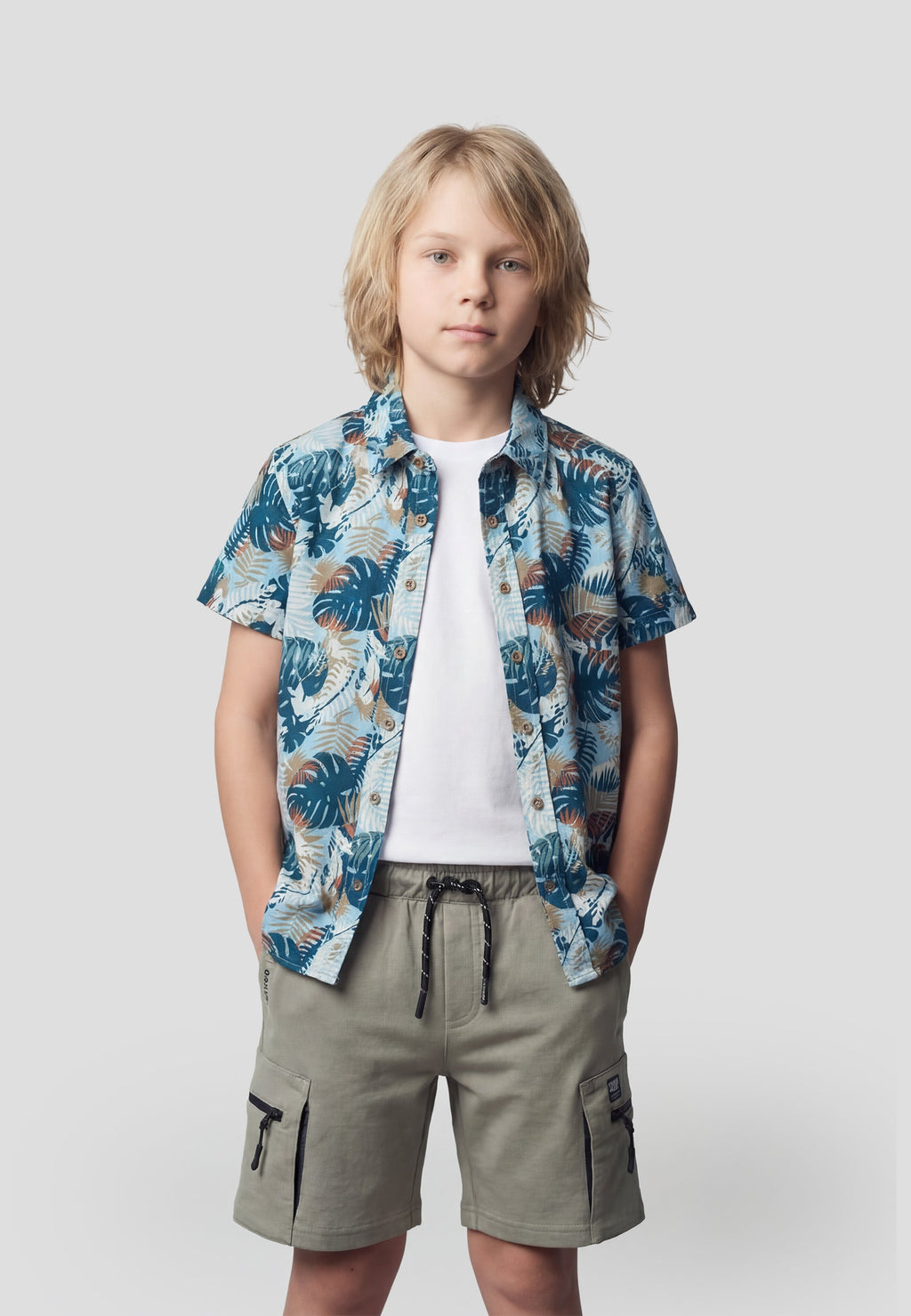 Camisa Niño Manga Corta Tropical Viscosa – Koroshi Multicolor