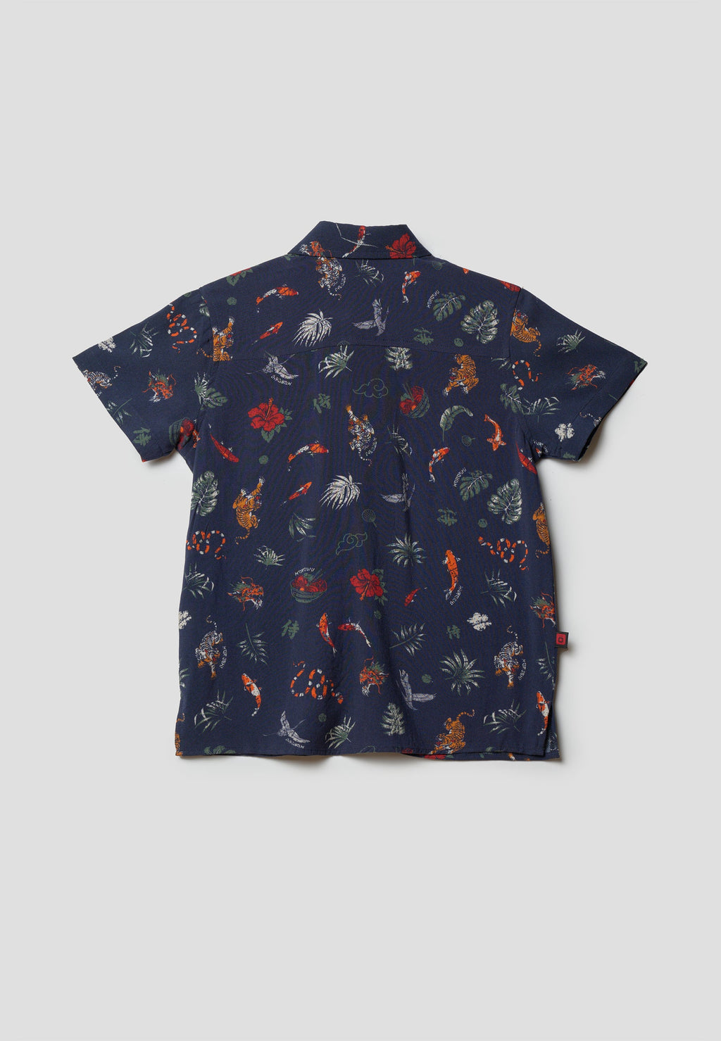 Camisa Niño Manga Corta Estampada Palmeras – Koroshi Navy