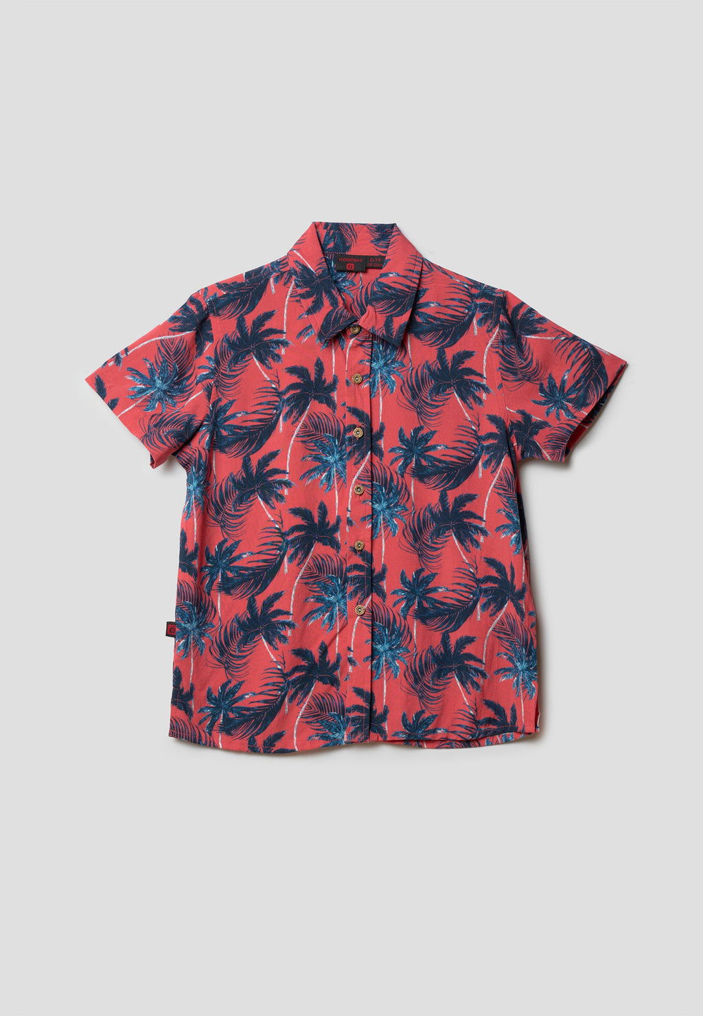 Camisa Niño Manga Corta Estampada Viscosa – Koroshi Coral