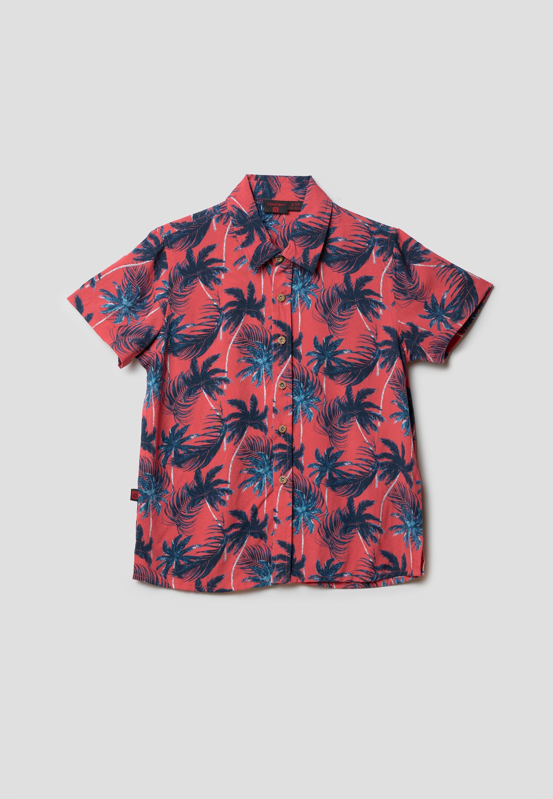 Camisa Niño Manga Corta Estampada Viscosa – Koroshi Coral