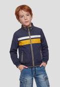 Chaqueta Bomber Niño Cuello Alto Cremallera – Koroshi Azul Marino