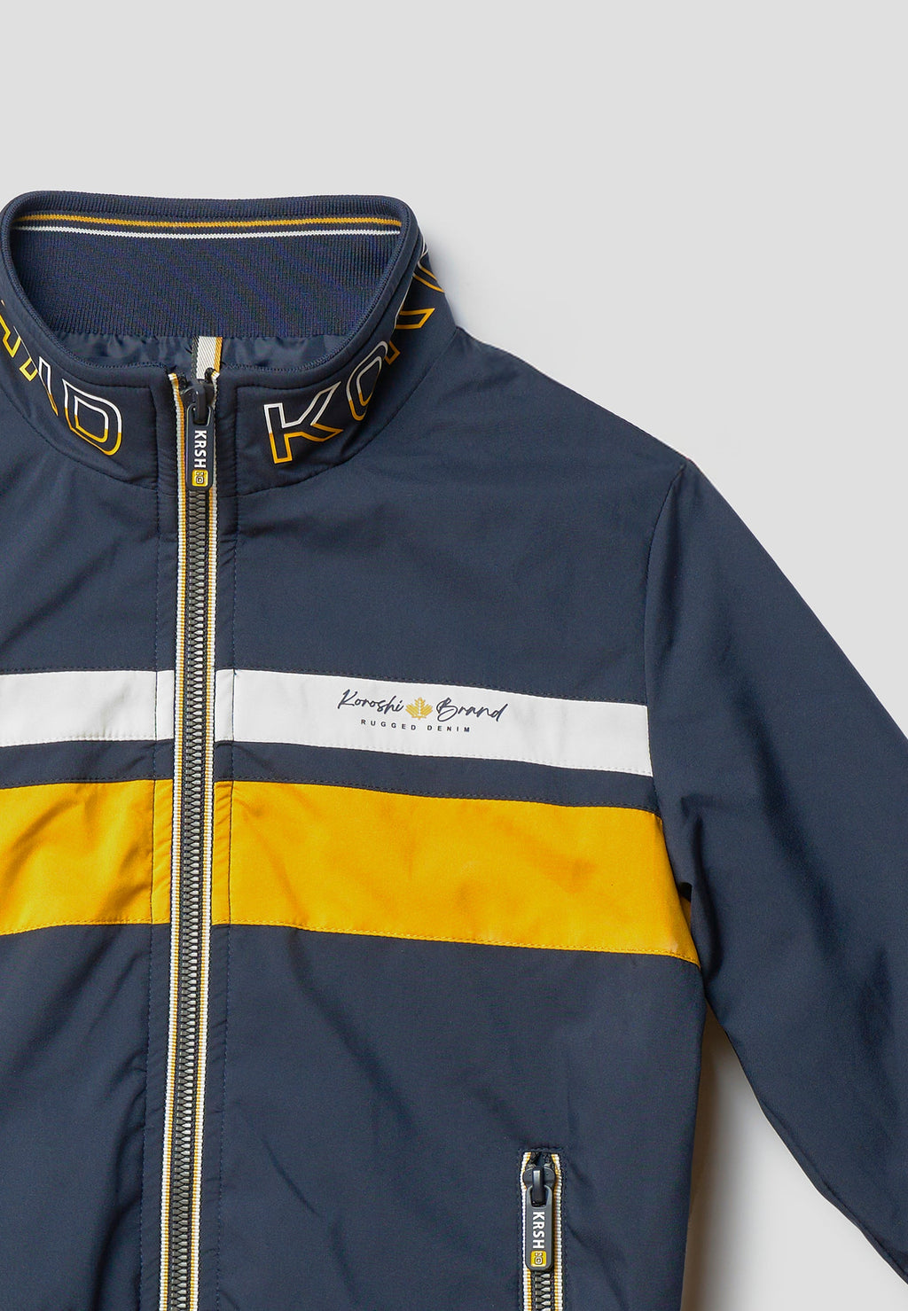 Chaqueta Bomber Niño Cuello Alto Cremallera – Koroshi Azul Marino