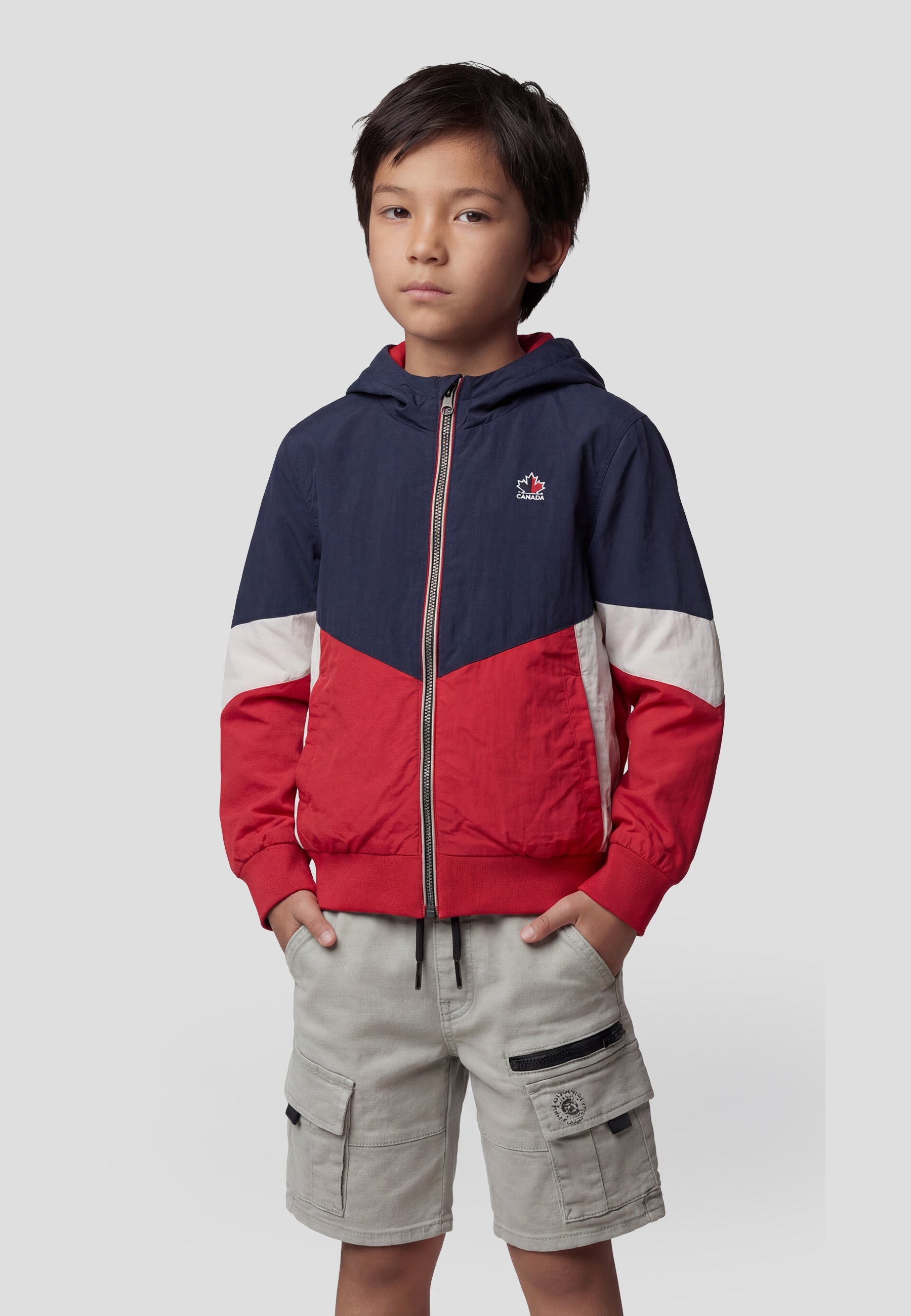 Chaqueta Niño con Capucha y Cremallera – Koroshi Navy