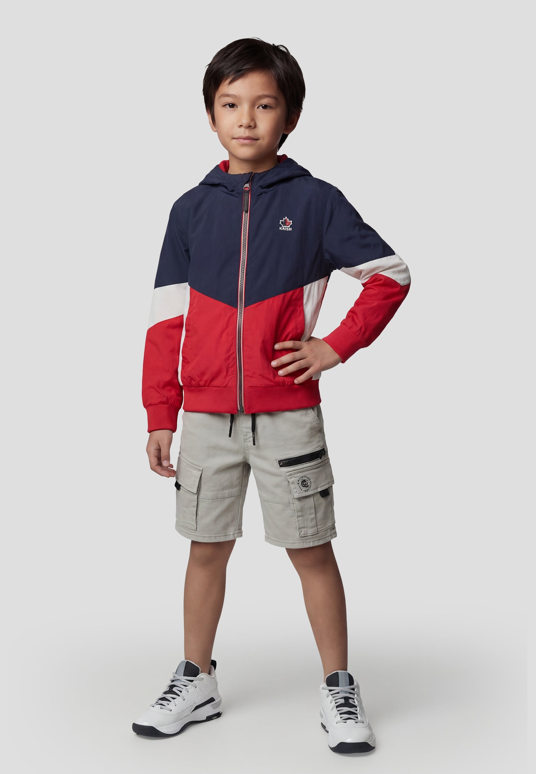 Chaqueta Niño con Capucha y Cremallera – Koroshi Navy