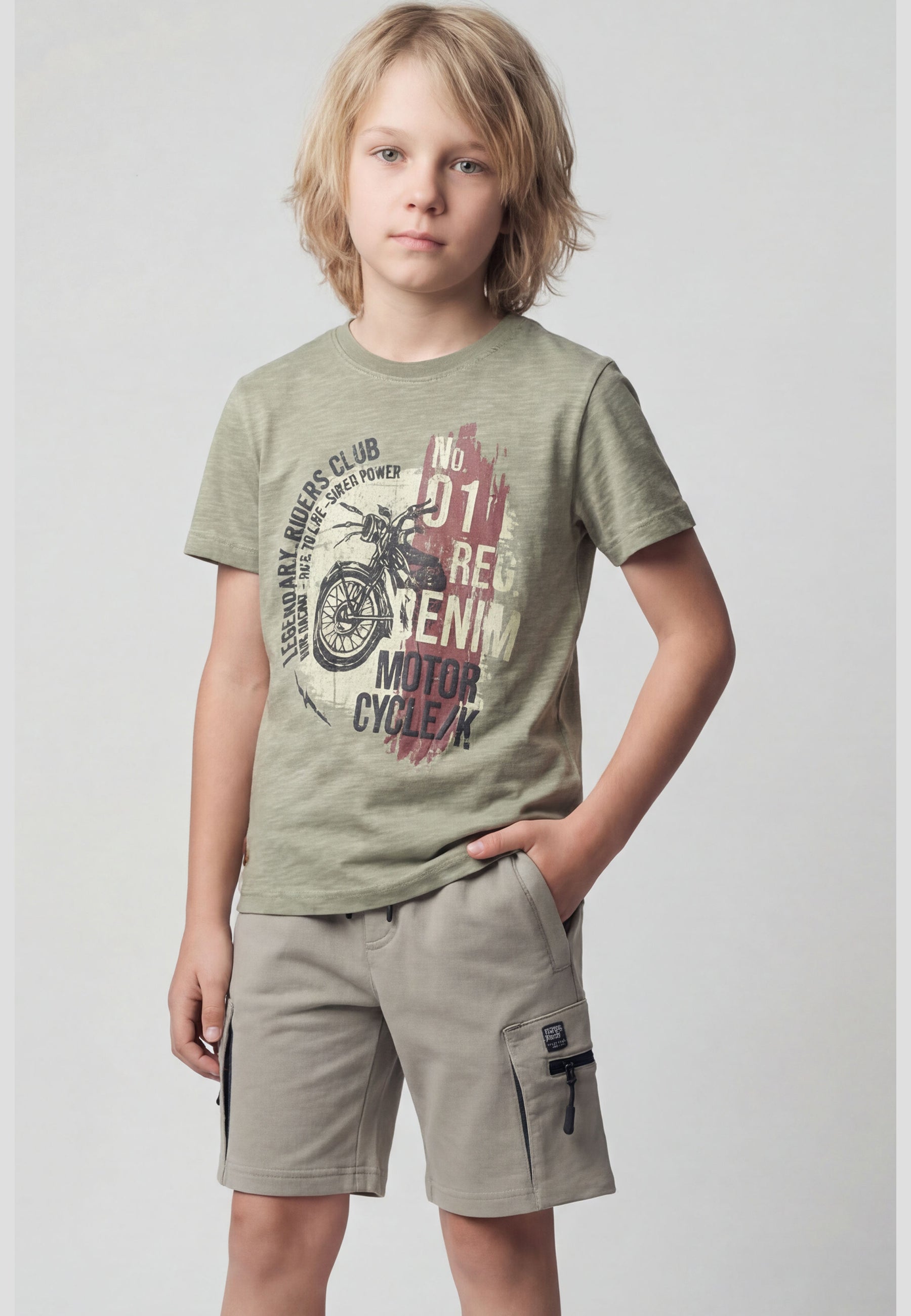 Camiseta Niño Manga Corta Estampada – Koroshi Kaki