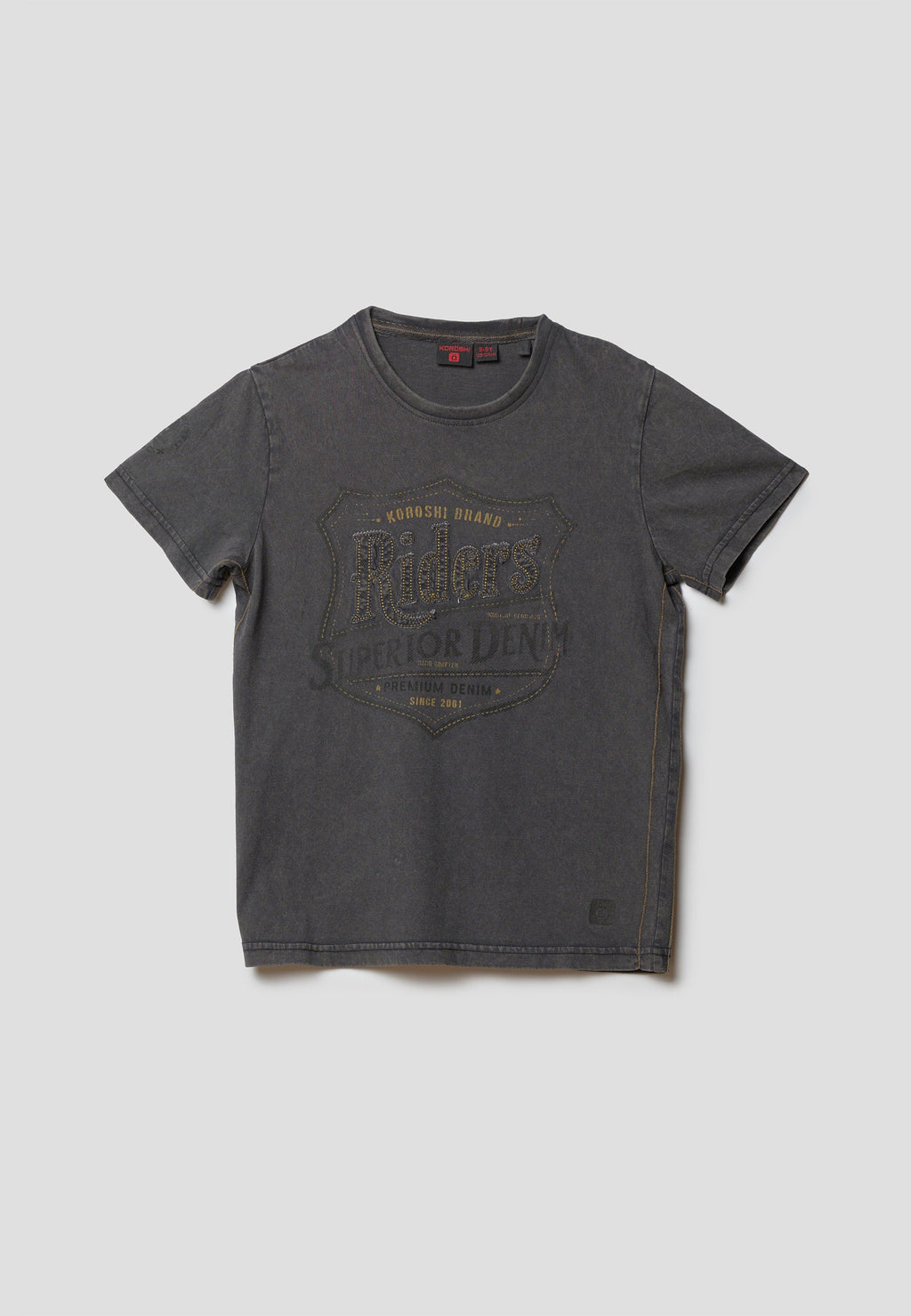 Camiseta Niño Manga Corta Estampada Algodón – Koroshi Negro