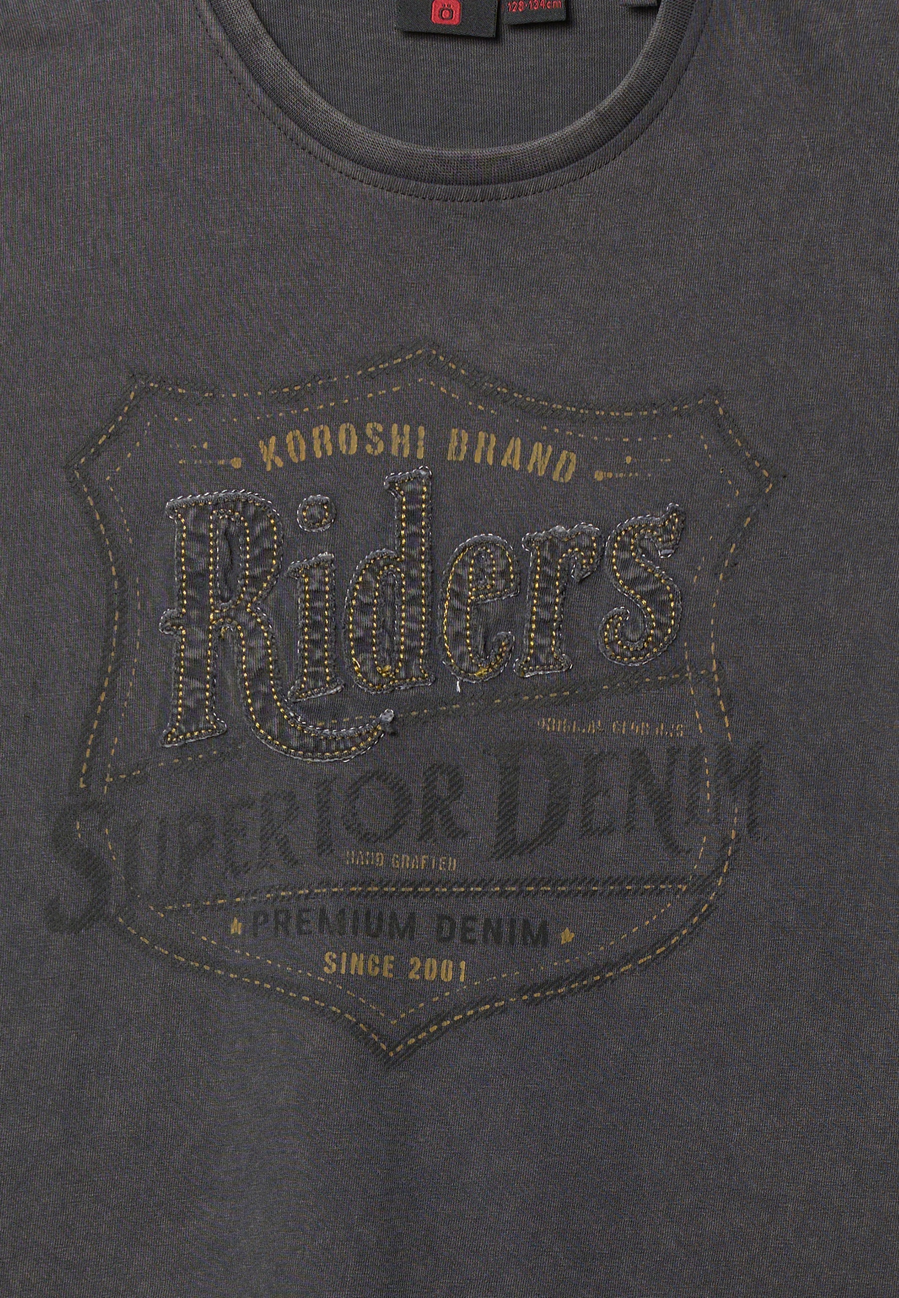 Camiseta Niño Manga Corta Estampada Algodón – Koroshi Negro