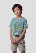 Camiseta Niño Manga Corta Estampada Algodón – Koroshi Verde