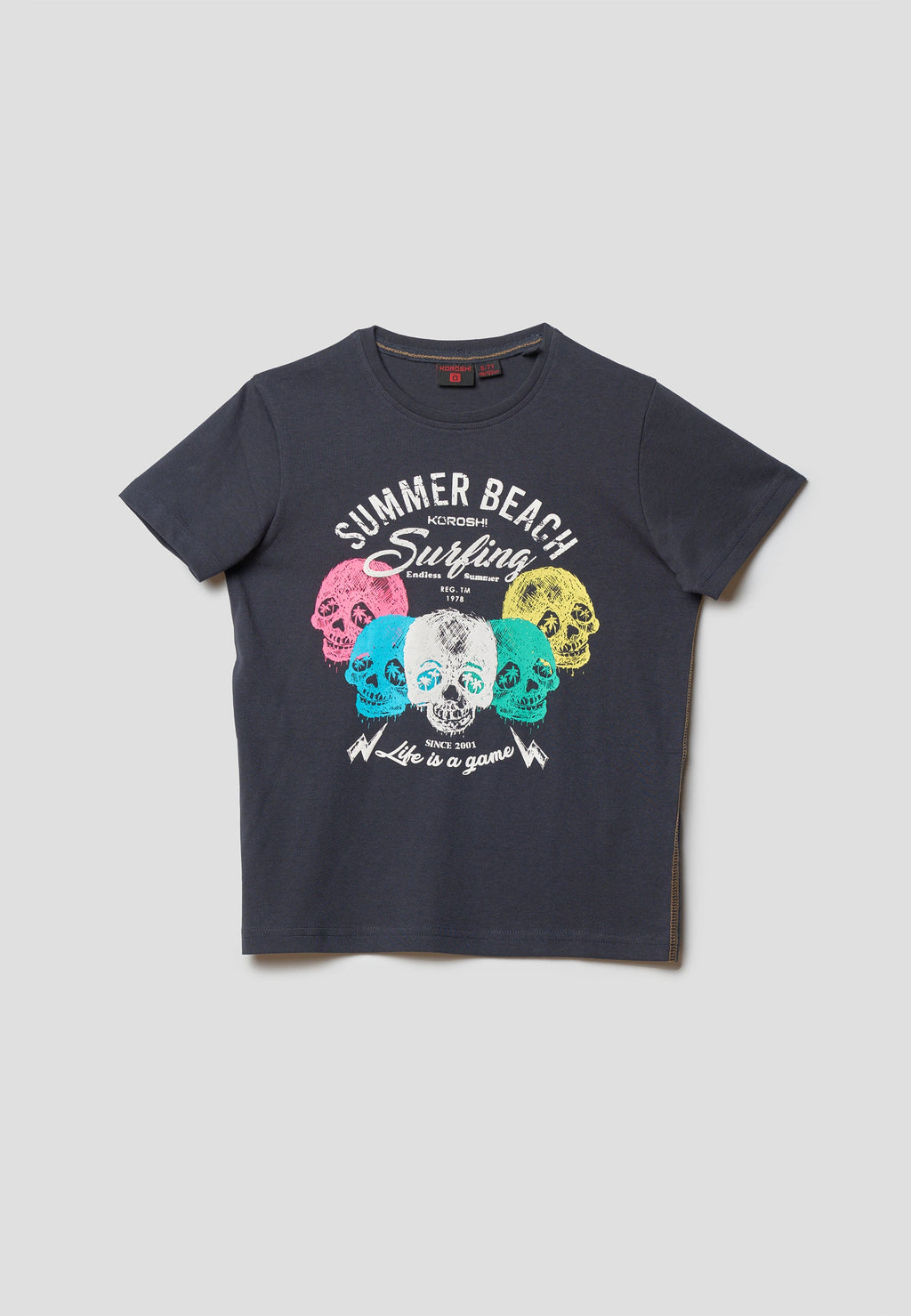 Camiseta Niño Manga Corta Estampada – Koroshi Azul Marino