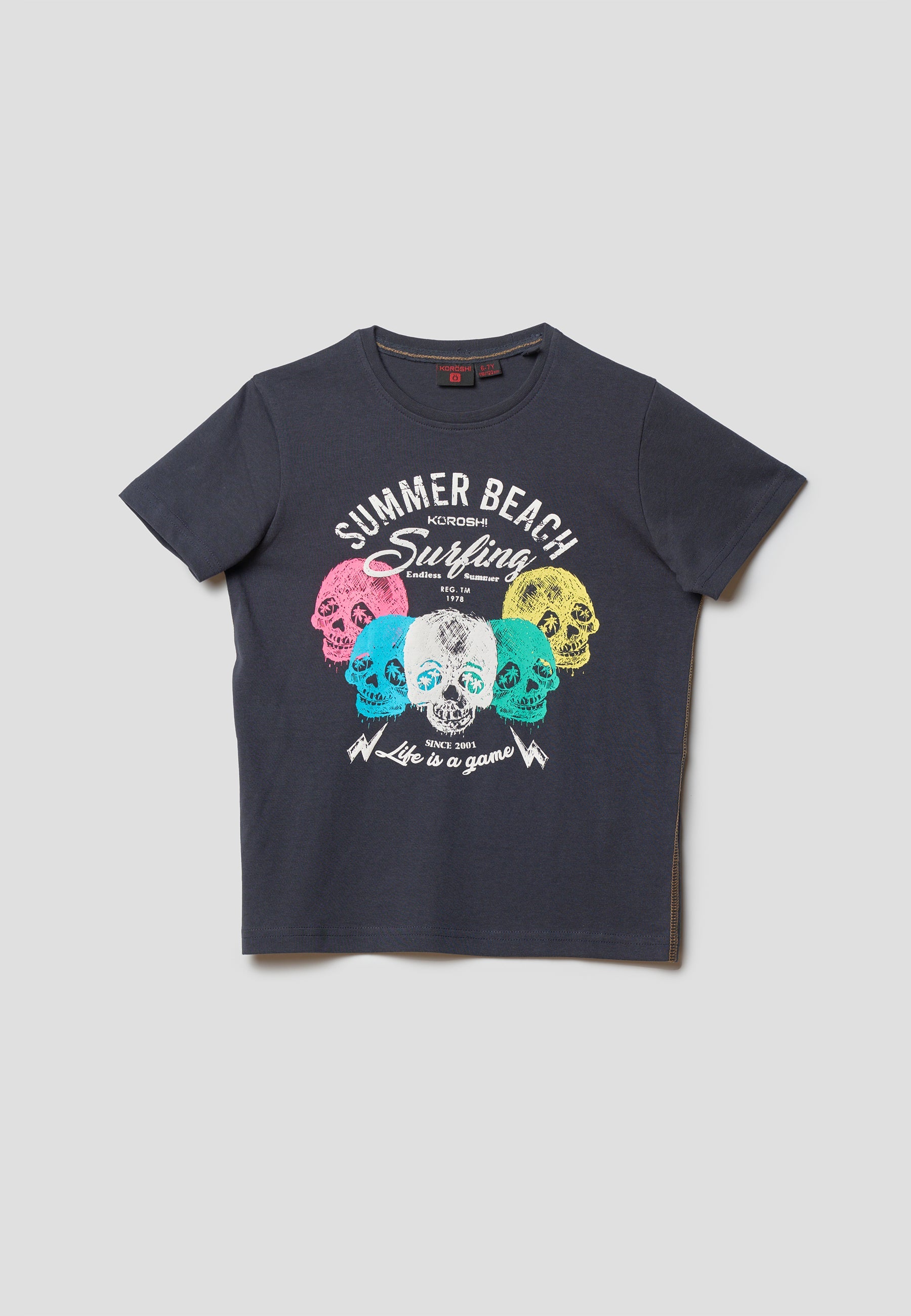 Camiseta Niño Manga Corta Estampada – Koroshi Azul Marino