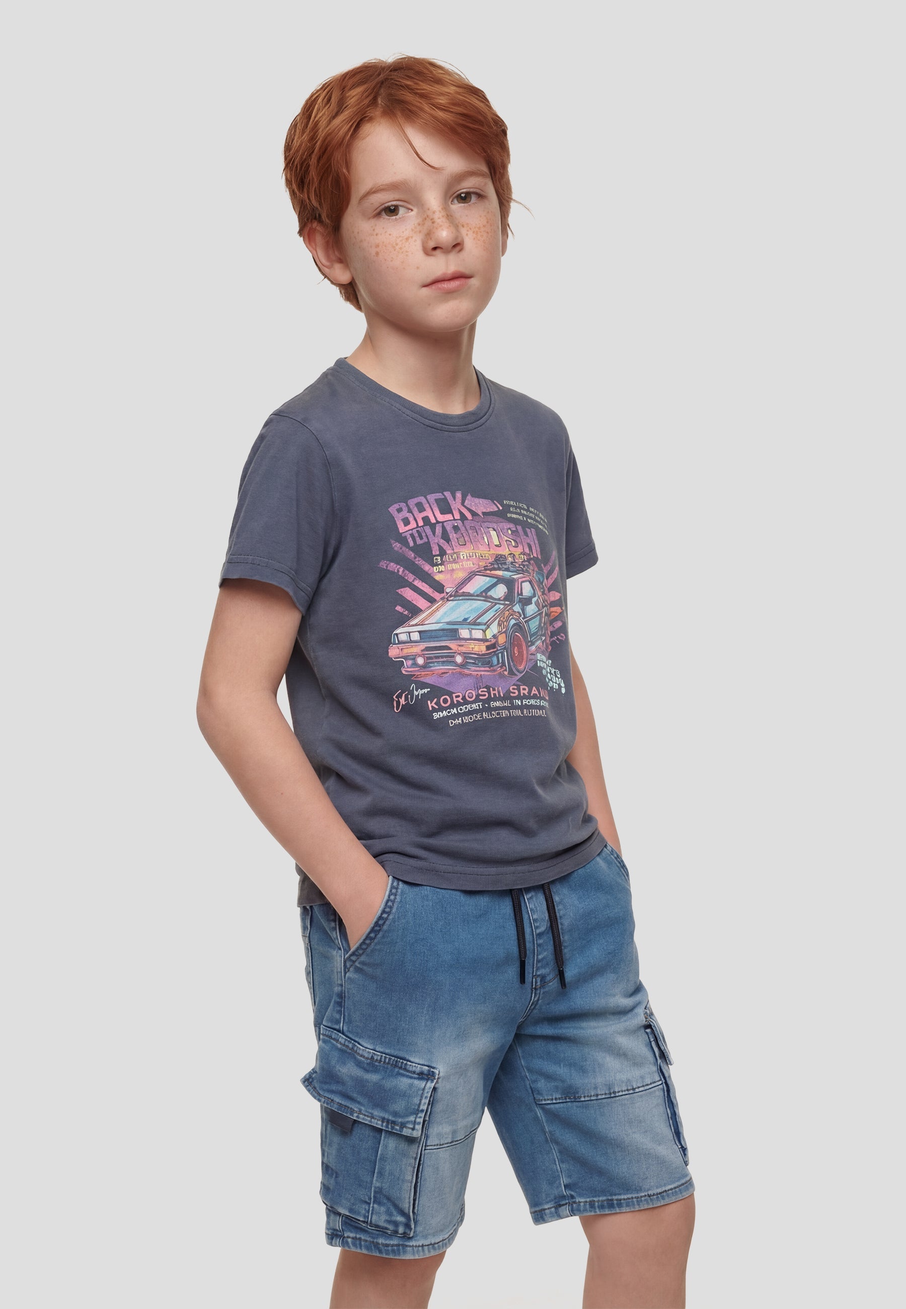 Camiseta Niño Manga Corta Estampada – Koroshi Índigo