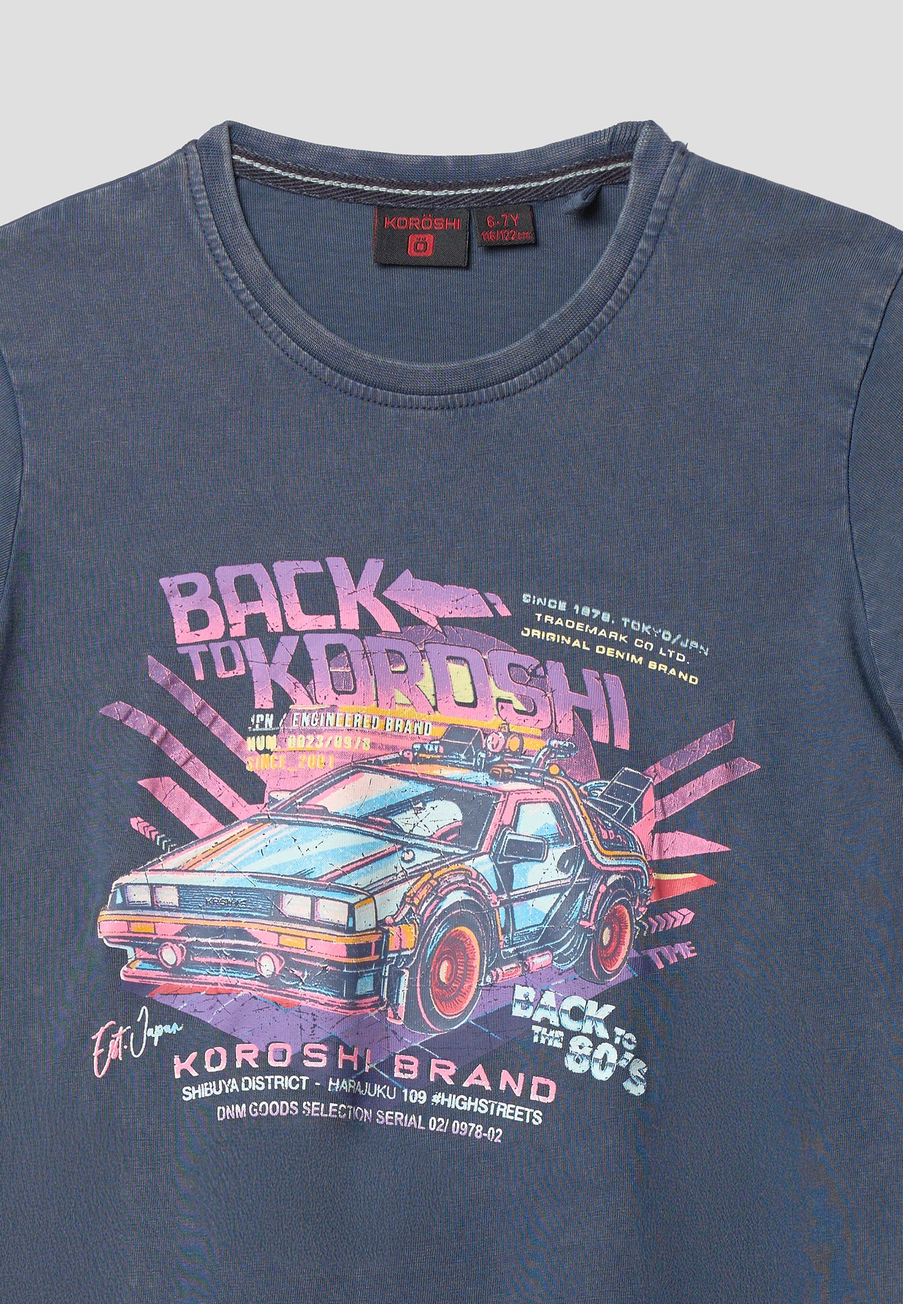 Camiseta Niño Manga Corta Estampada – Koroshi Índigo