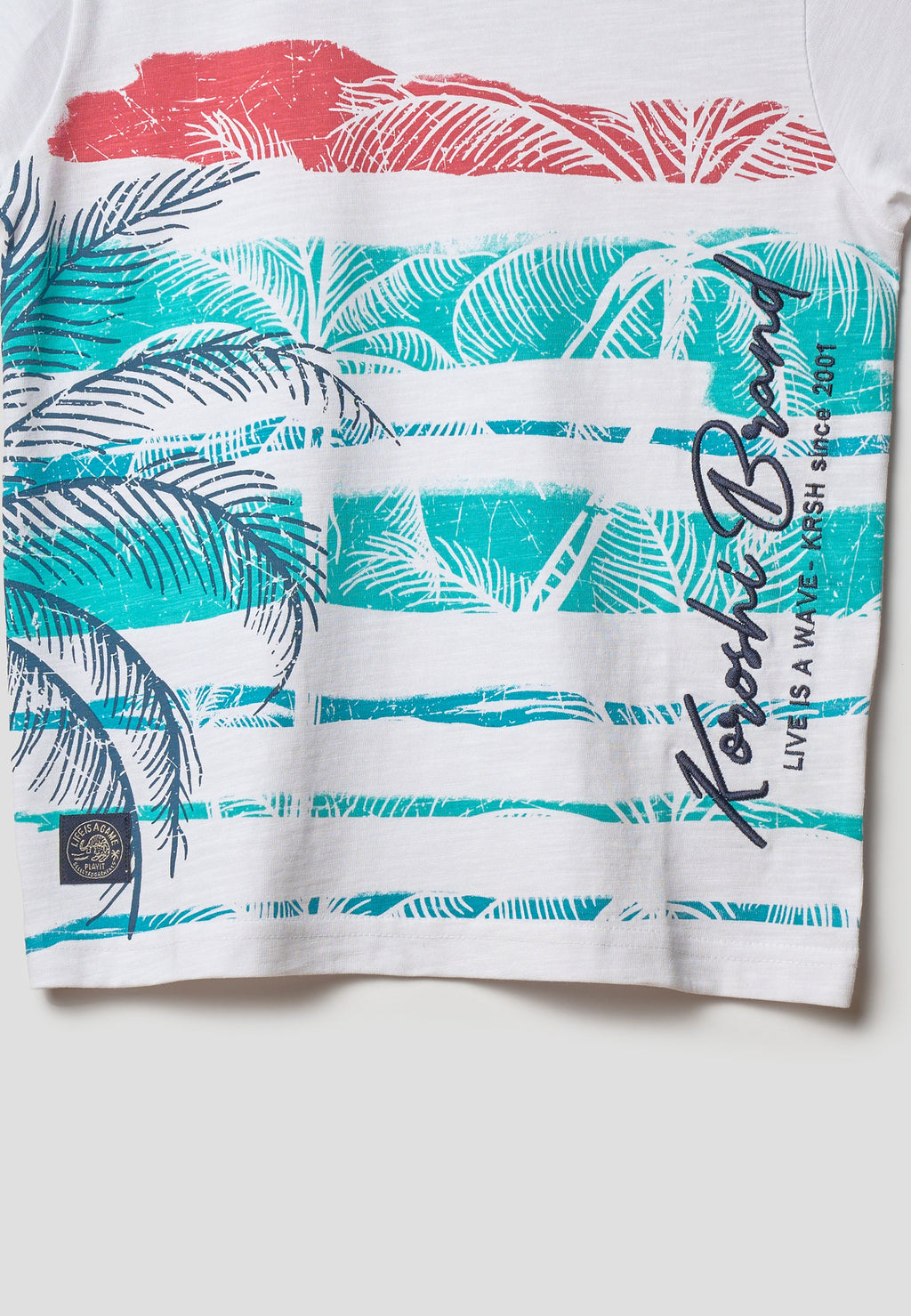 Camiseta Niño Manga Corta Palmeras – Koroshi Blanco