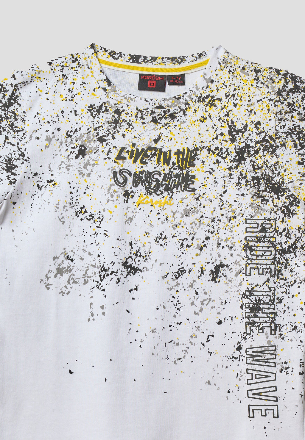 Camiseta Niño Manga Corta Estampada Surf – Koroshi Blanco