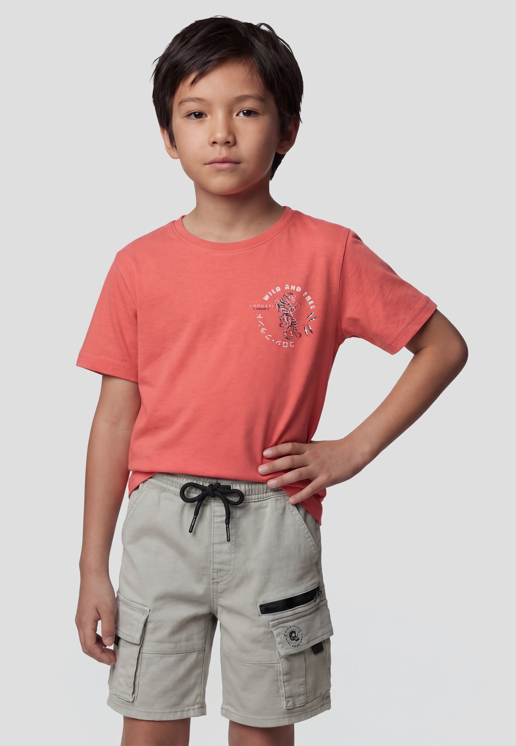 Camiseta Niño Manga Corta Estampada – Koroshi Coral