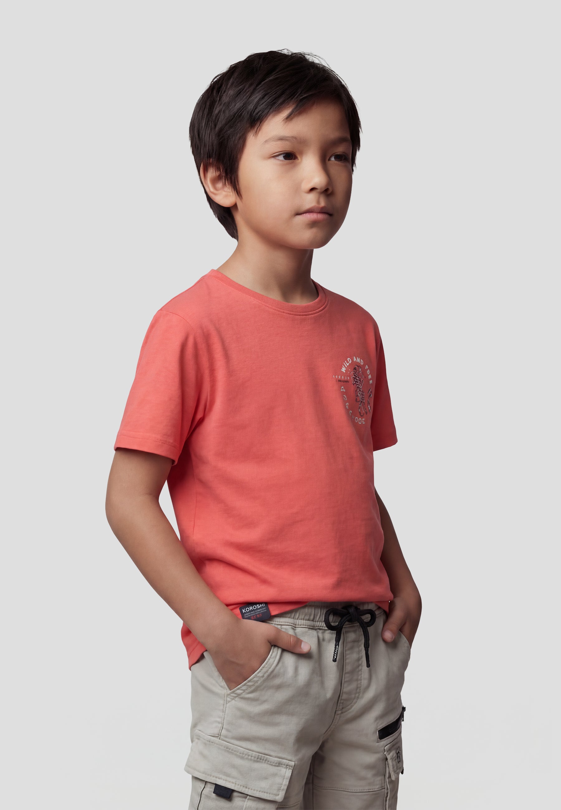 Camiseta Niño Manga Corta Estampada – Koroshi Coral