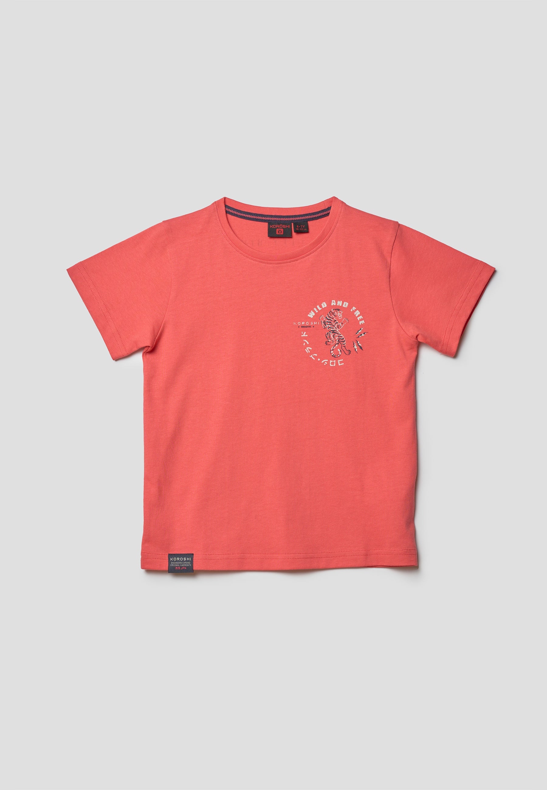 Camiseta Niño Manga Corta Estampada – Koroshi Coral