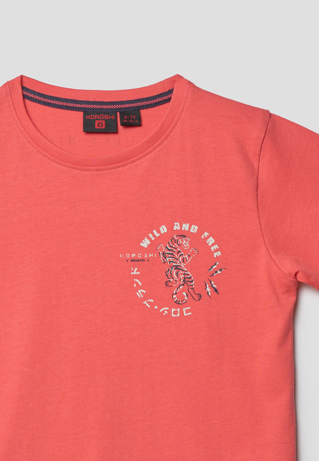 Camiseta Niño Manga Corta Estampada – Koroshi Coral