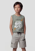 Camiseta Niño Sin Mangas Estampada – Koroshi Kaki