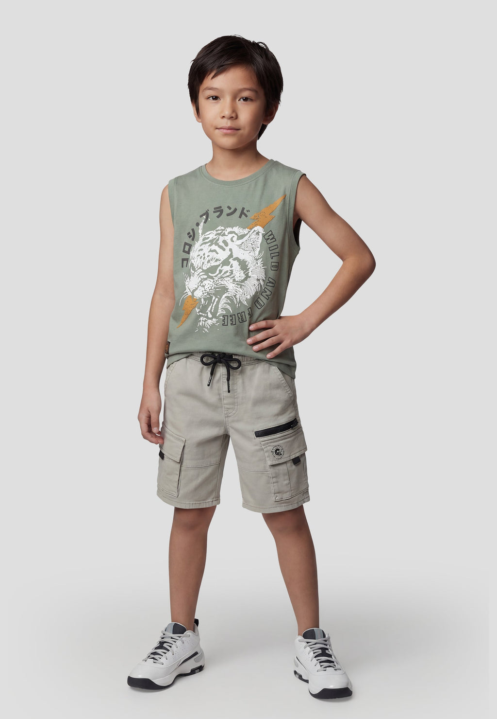 Camiseta Niño Sin Mangas Estampada – Koroshi Kaki