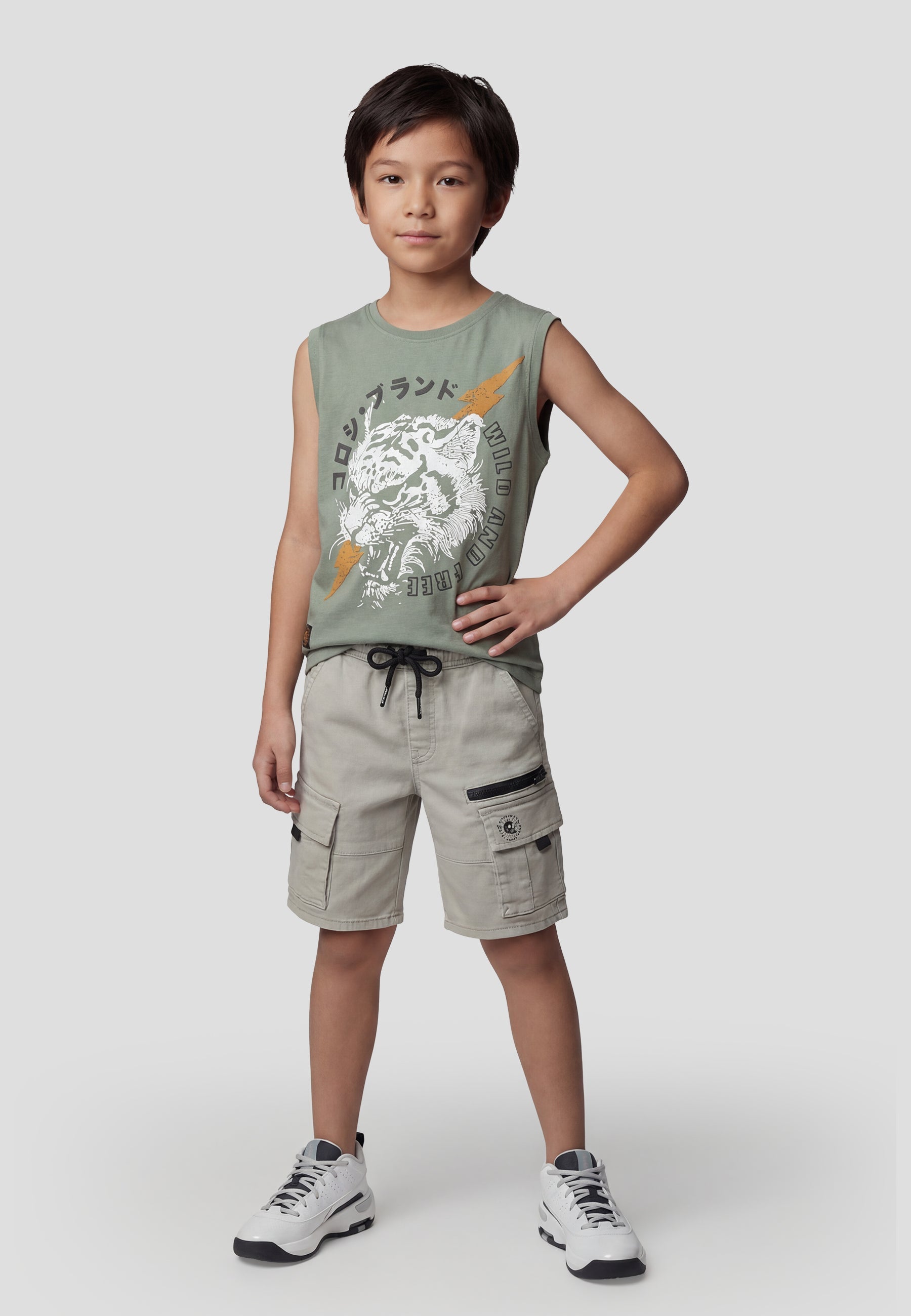 Camiseta Niño Sin Mangas Estampada – Koroshi Kaki
