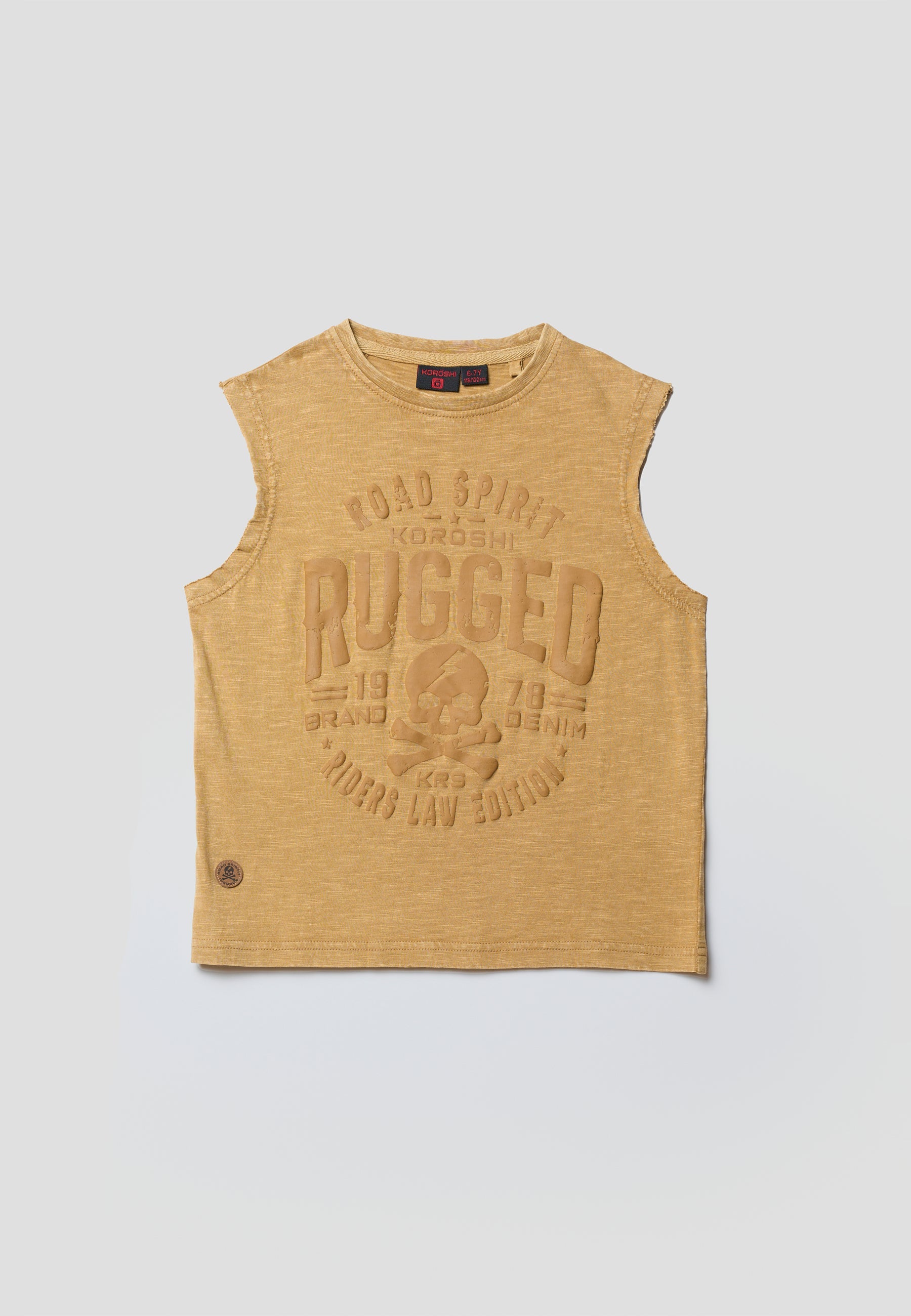 Camiseta Niño Sin Mangas Estampada – Koroshi Mostaza