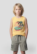 Camiseta Niño Sin Mangas Estampada – Koroshi Amarillo