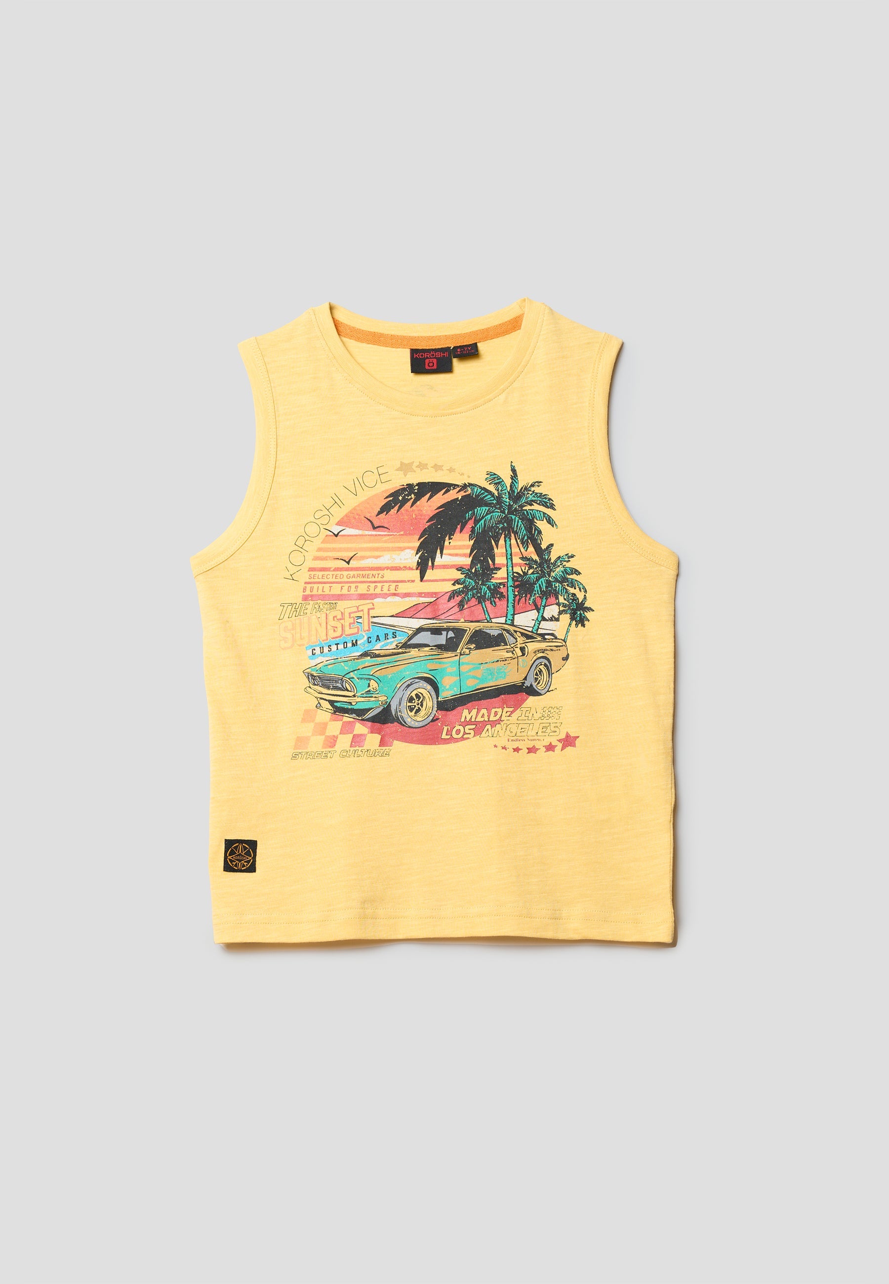Camiseta Niño Sin Mangas Estampada – Koroshi Amarillo
