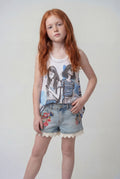 Top de tirantes estampado azul niña | Koroshi