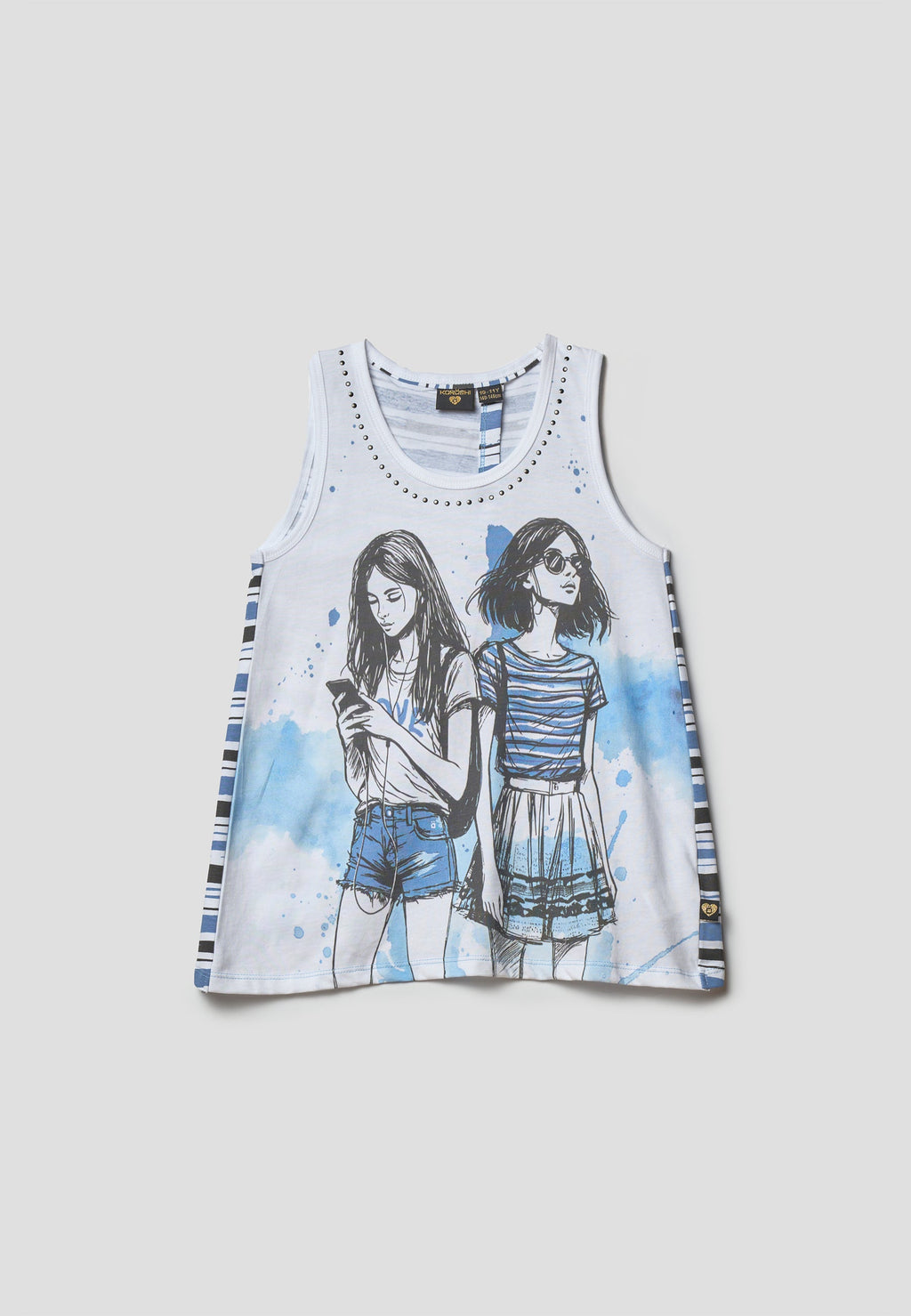 Top de tirantes estampado azul niña | Koroshi