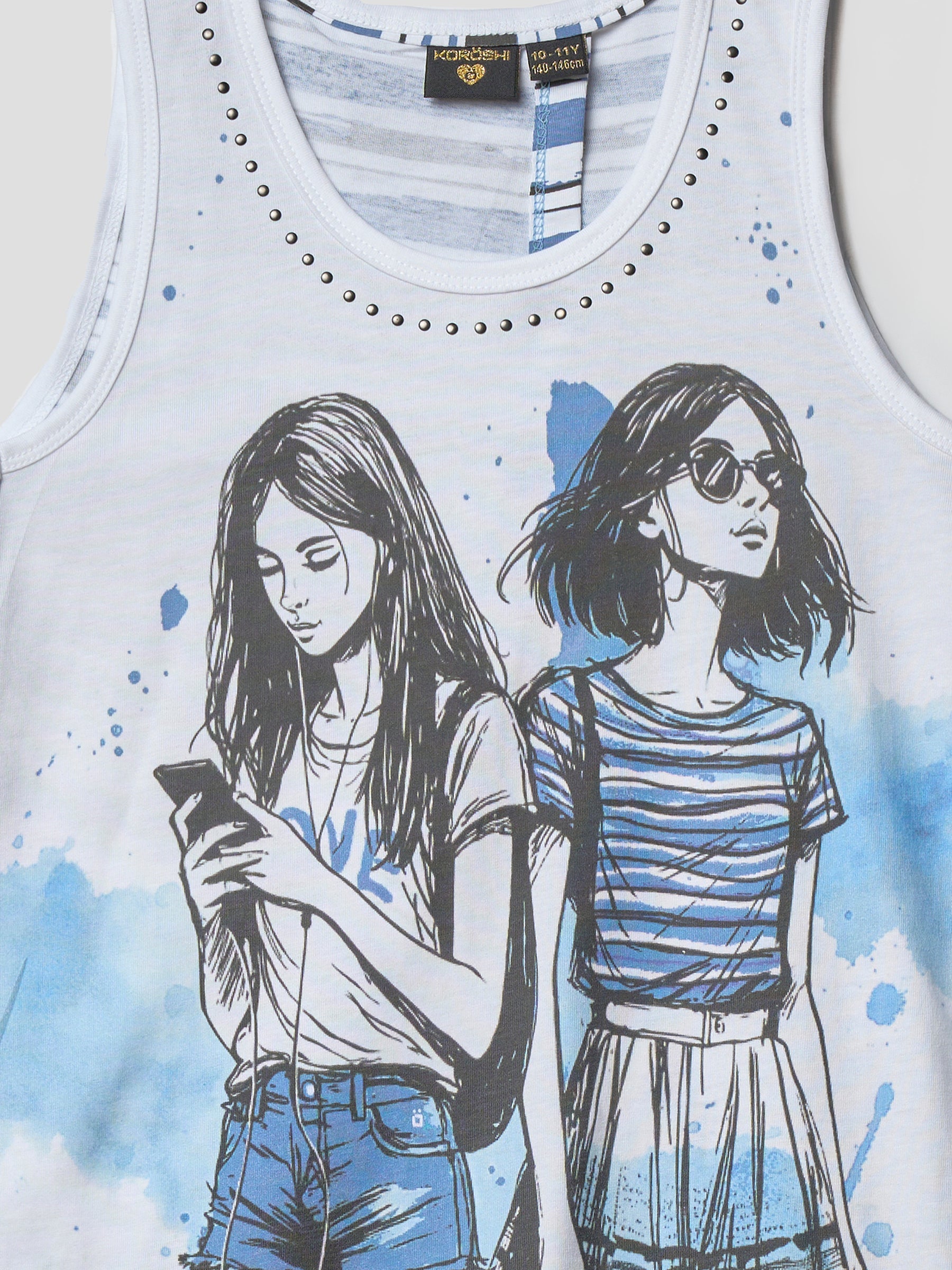 Top de tirantes estampado azul niña | Koroshi