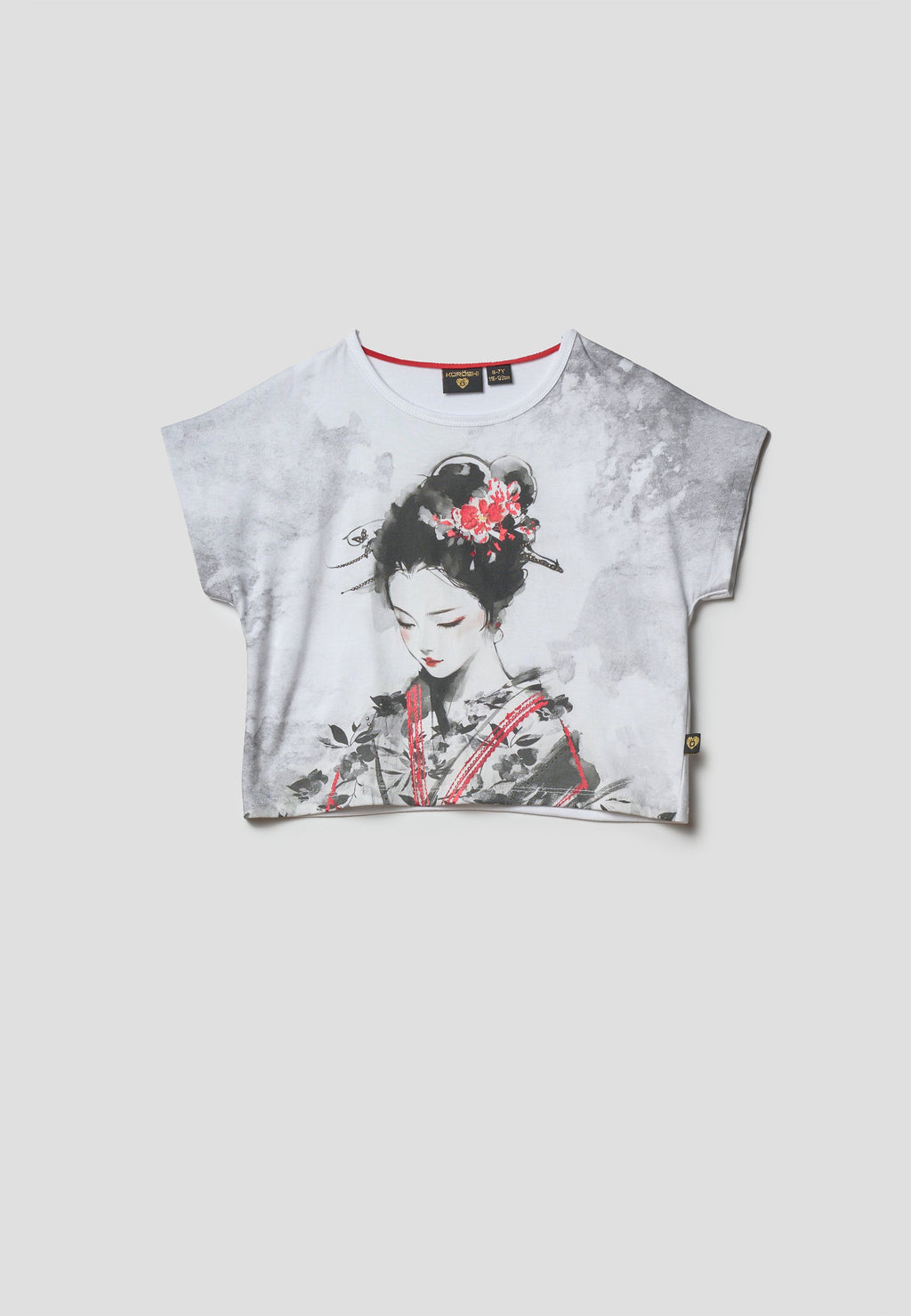 Camiseta manga corta estampado blanca niña | Koroshi