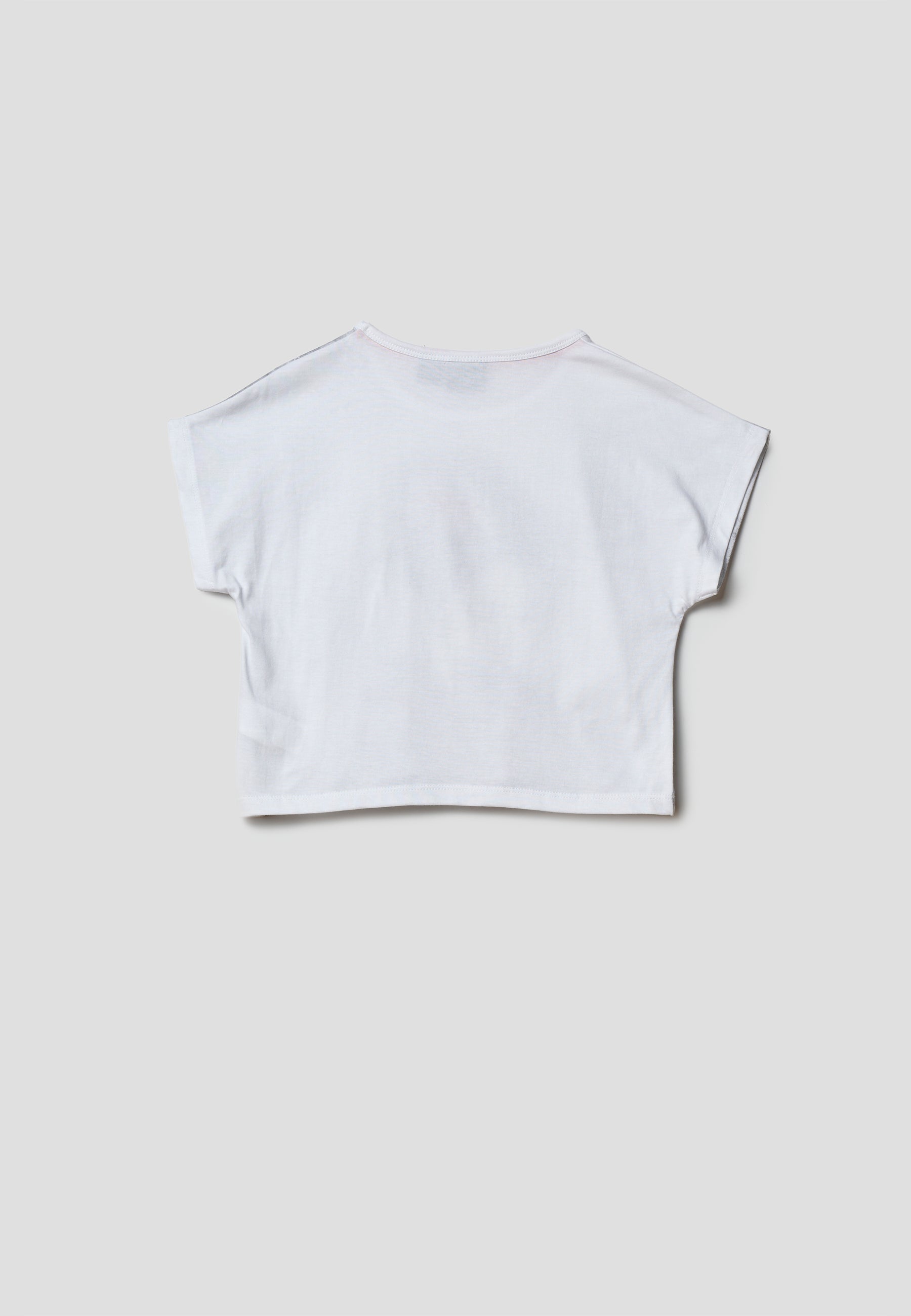 Camiseta manga corta estampado blanca niña | Koroshi