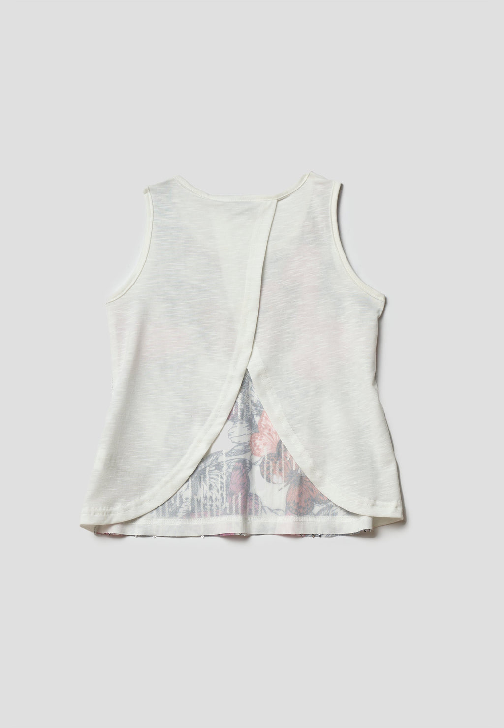Top Tirantes Brillos Blanco Estampado Niña – Koroshi